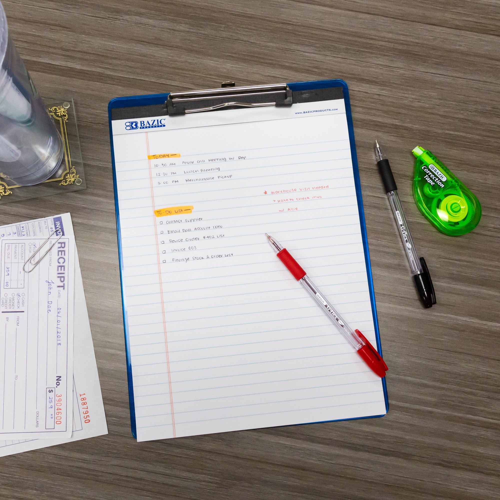 Standard Size Plastic Clipboard with Low-Profile Clip