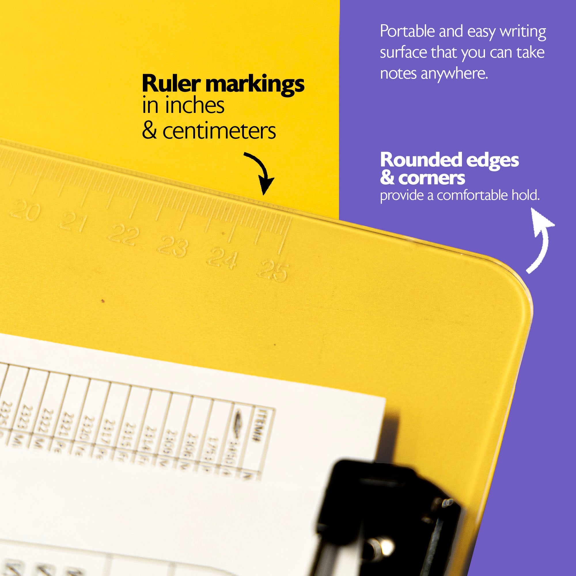 Standard Clear Plastic Clipboard, Low-Profile Clip