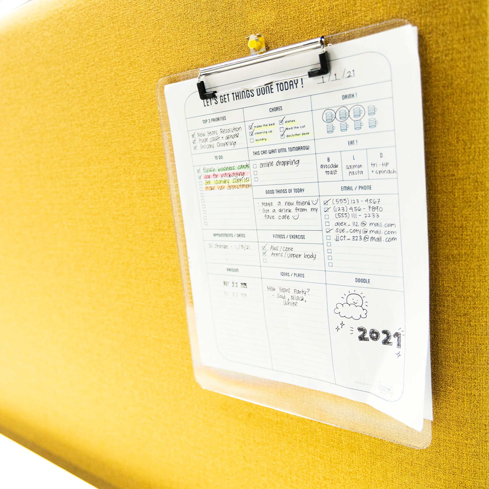 Standard Size Clear Plastic Clipboard