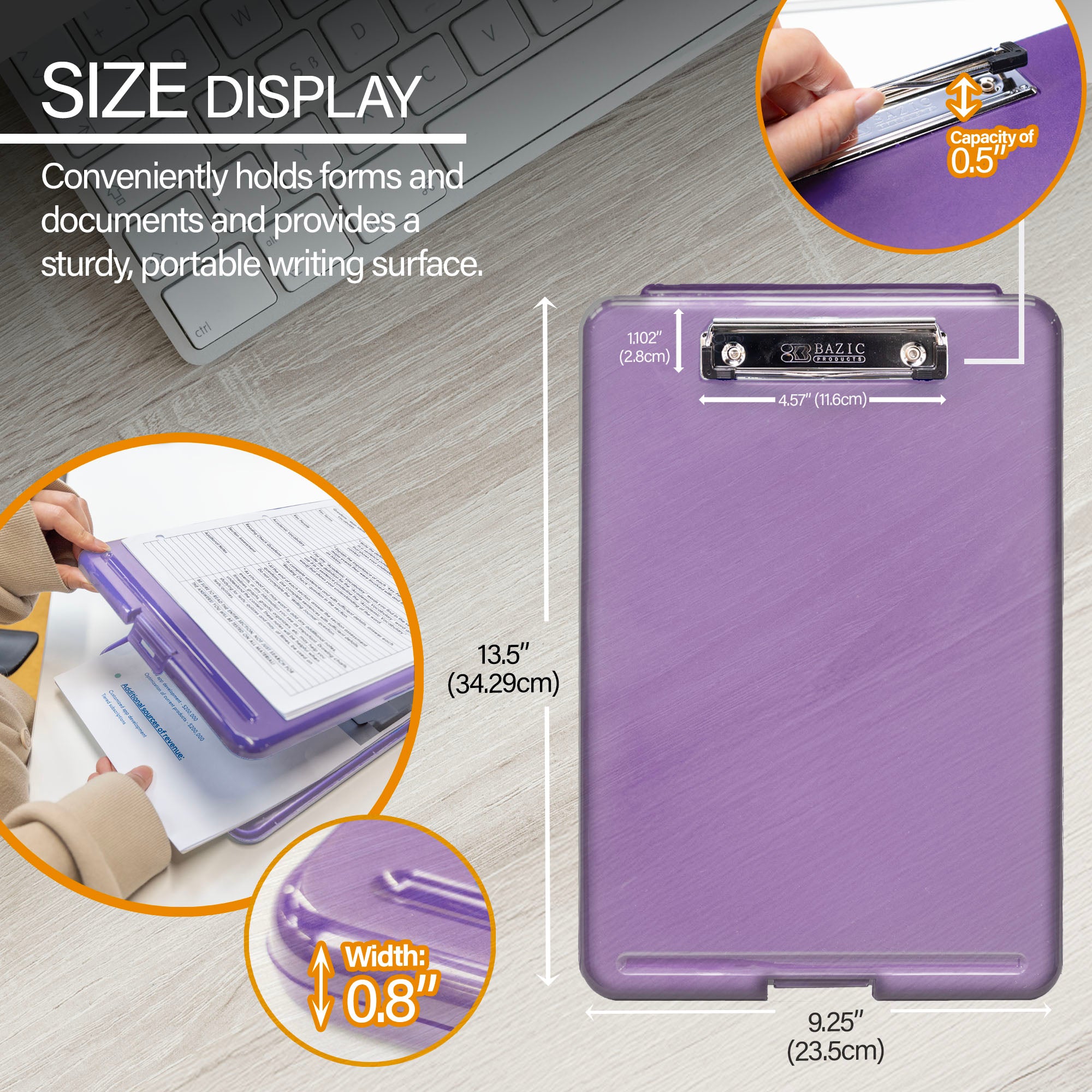 Letter Size Translucent Clipboard, Storage Clip