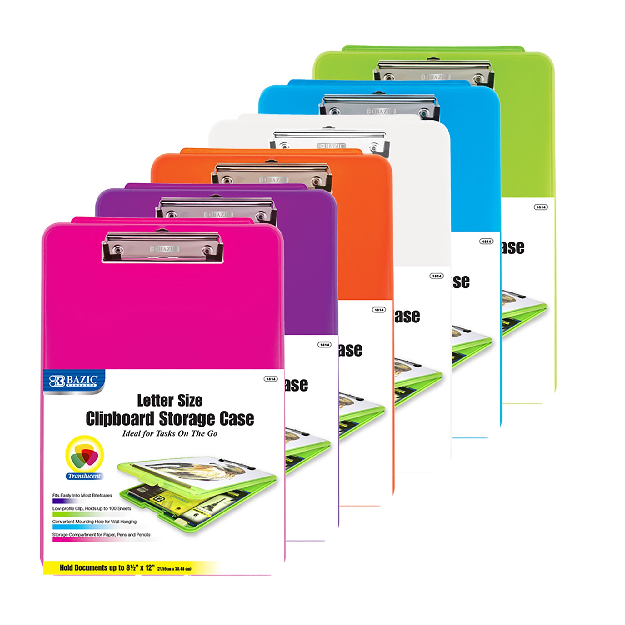 Letter Size Translucent Clipboard, Storage Clip