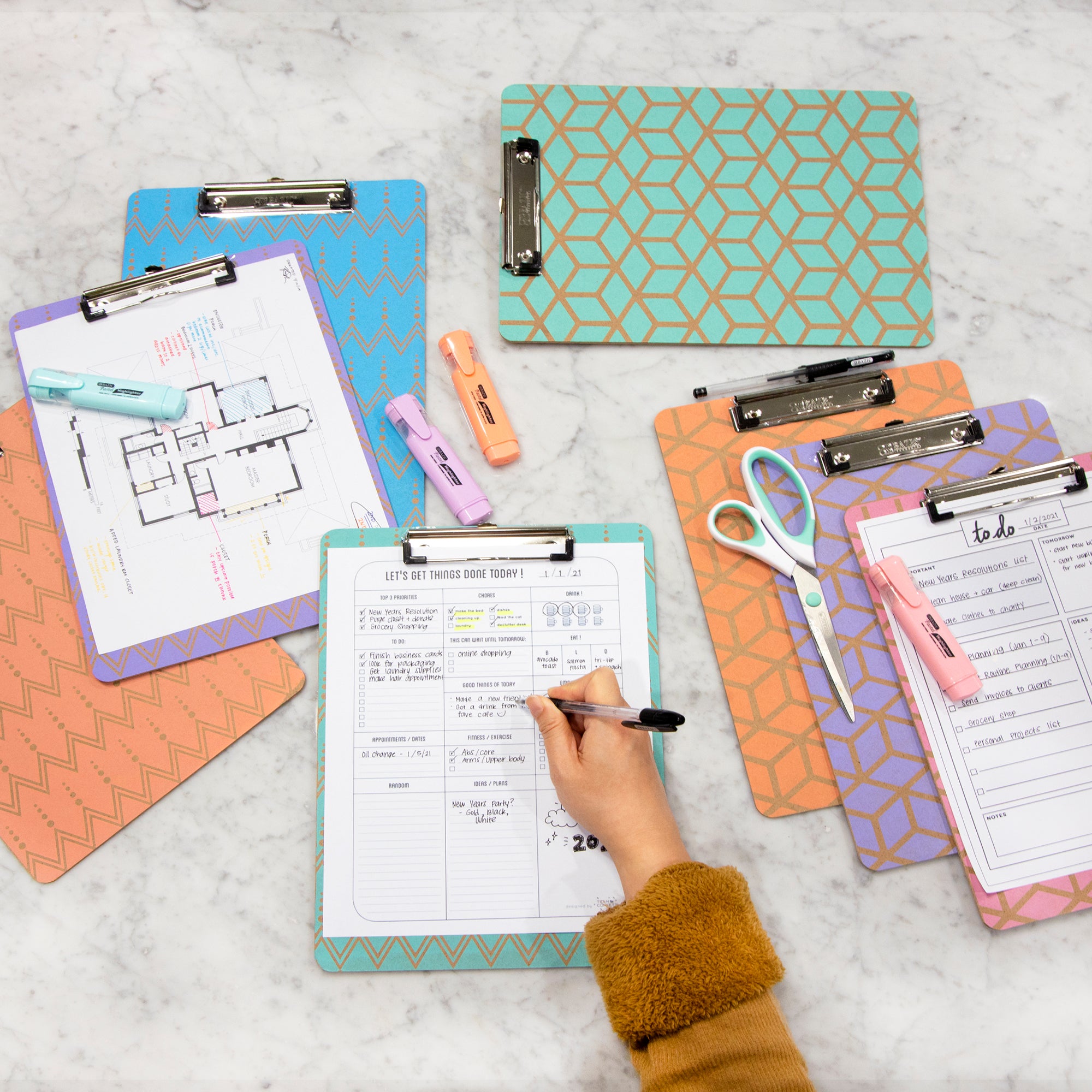 Retro Hardboard Standard Clipboard, Low-Profile Clip