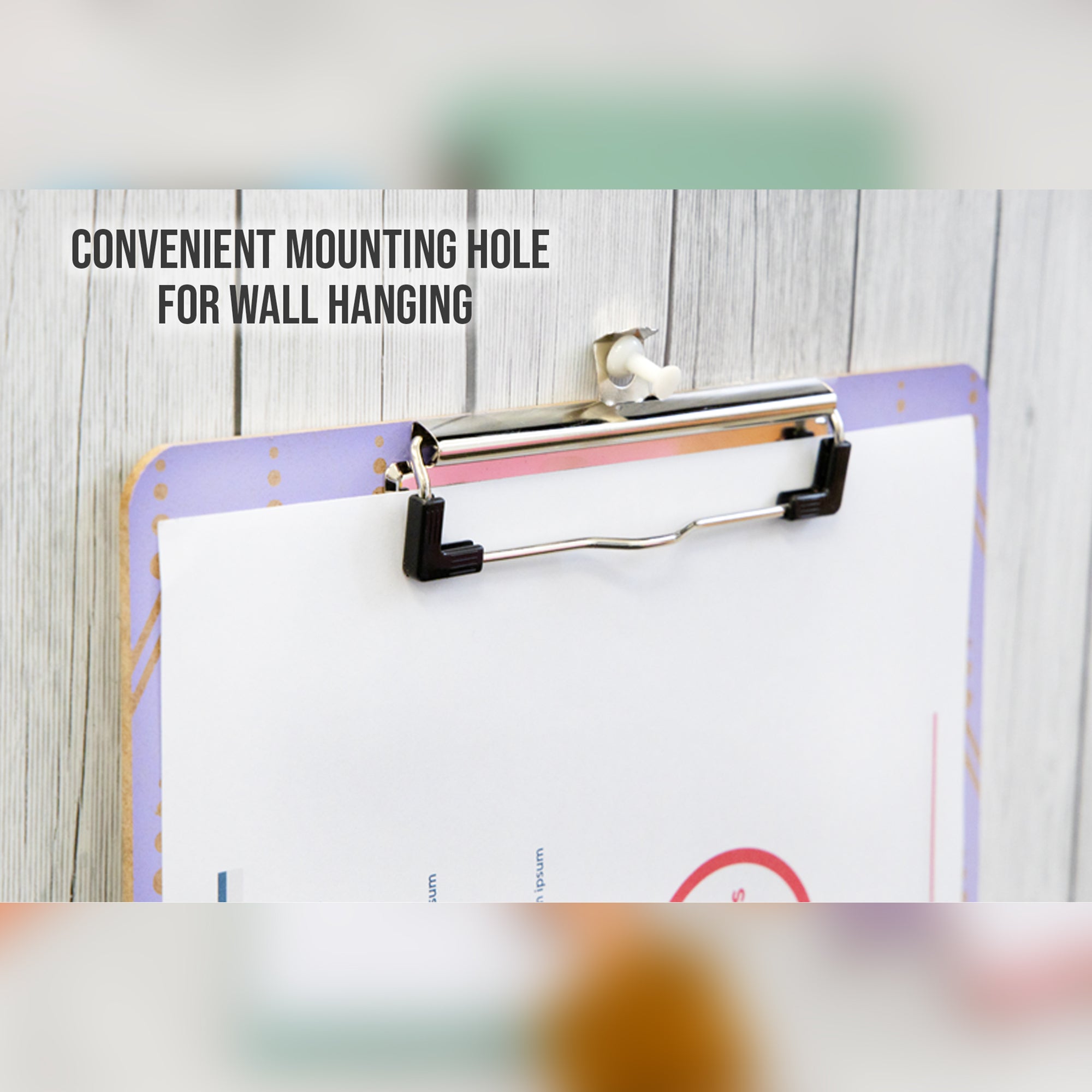 Hardboard Clipboard Standard Size Retro w/ Low Profile Clip