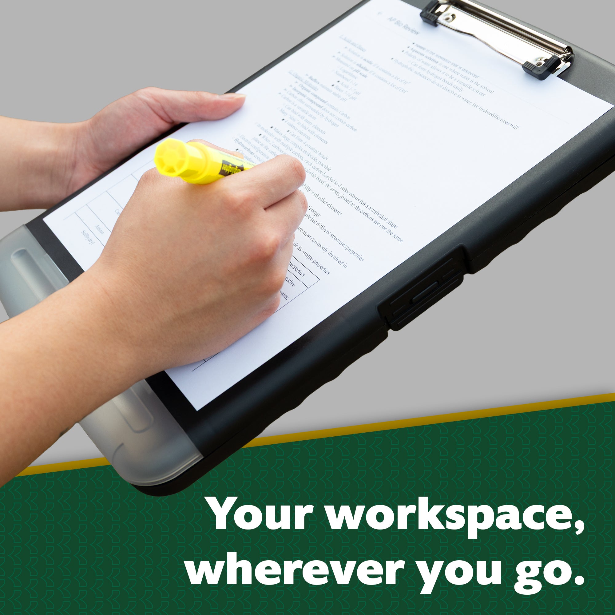 Storage Clipboard with Pen Holder, Black, 14" x 9.8"
