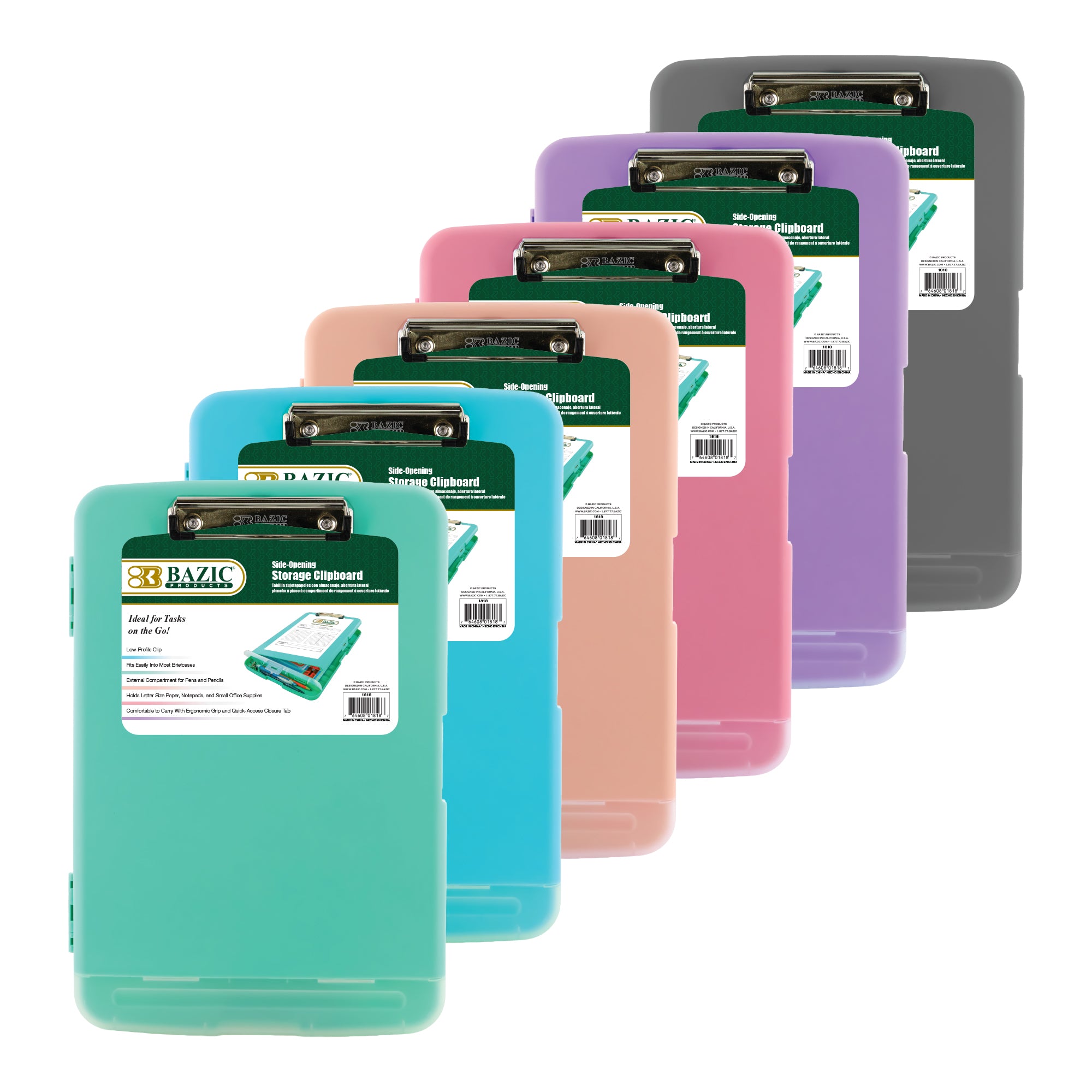 Pastel Storage Clipboard with Compartment, Letter Size