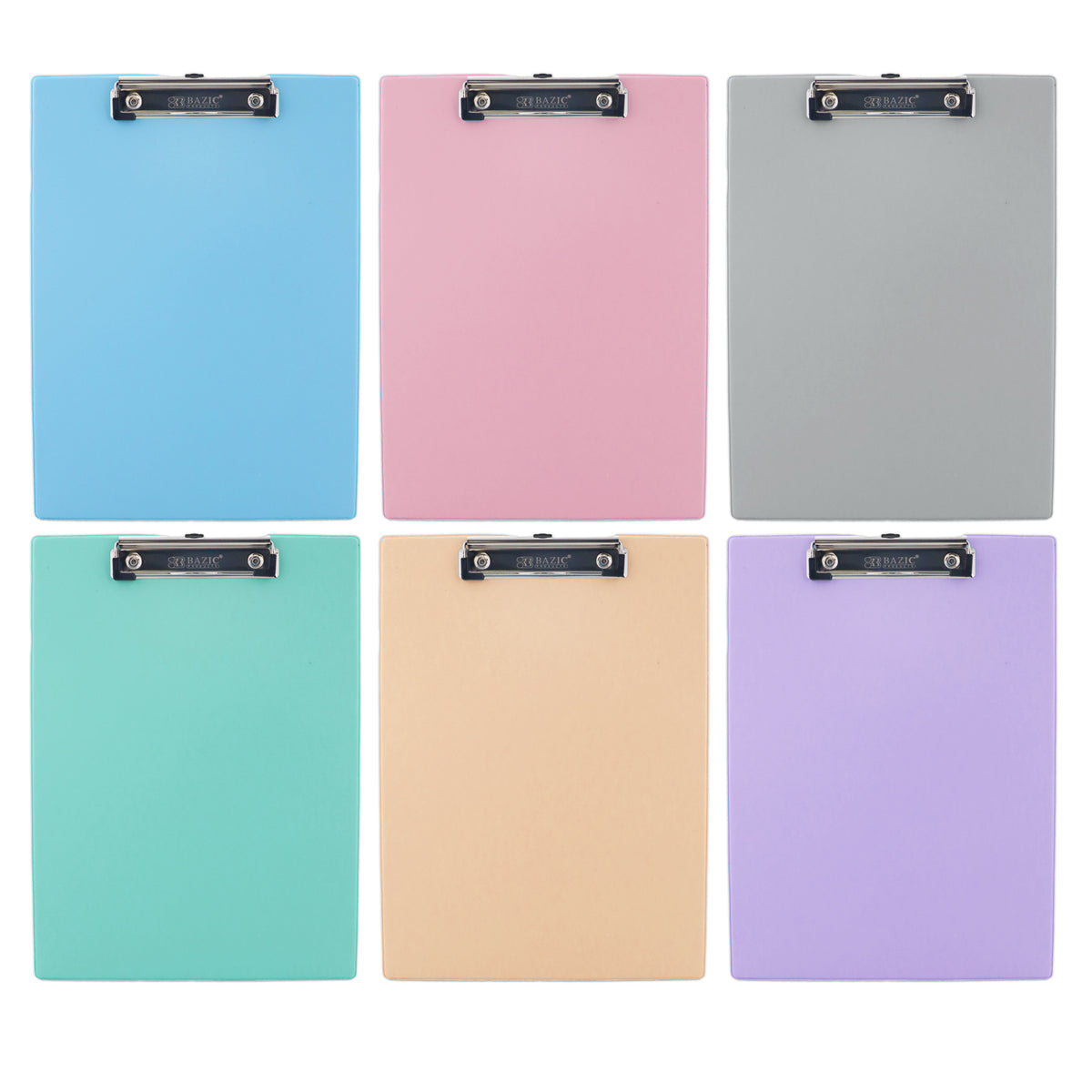 BAZIC Pastel PVC Standard Clipboard, Low-Profile Clip