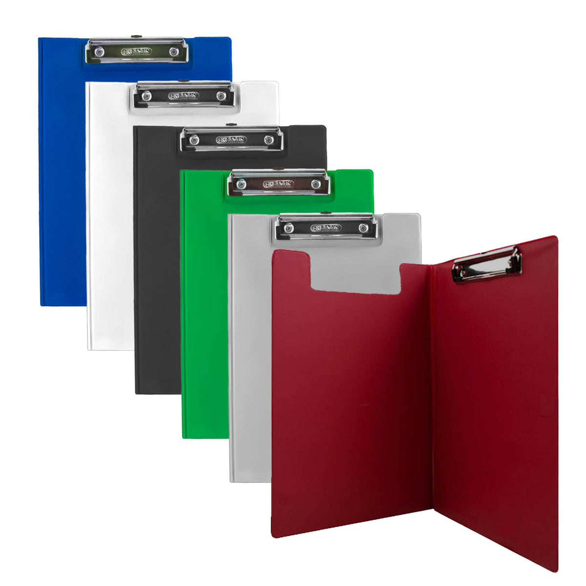BAZIC A4 PVC Clip Folder, Low-Profile Clip