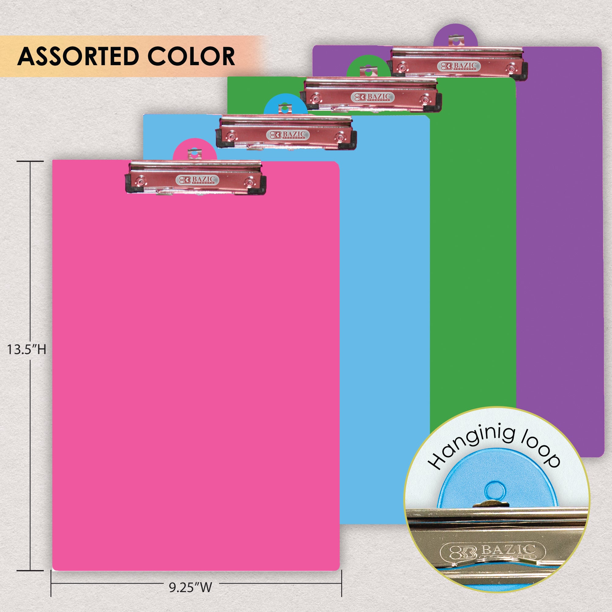 Clipboard, Bright Colors, Low Profile Clip