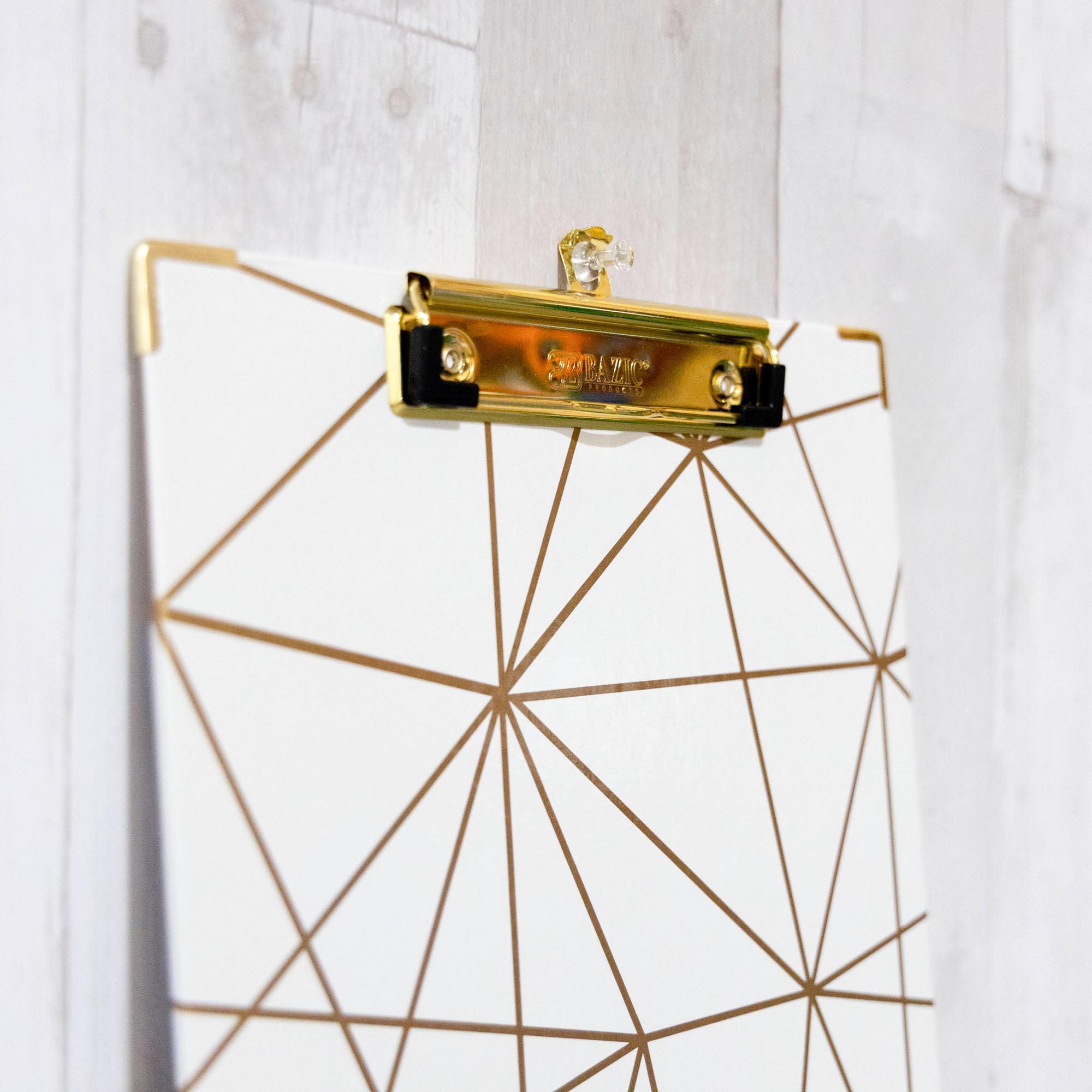 Paperboard Clipboard Geometric Gold Low Profile Clip