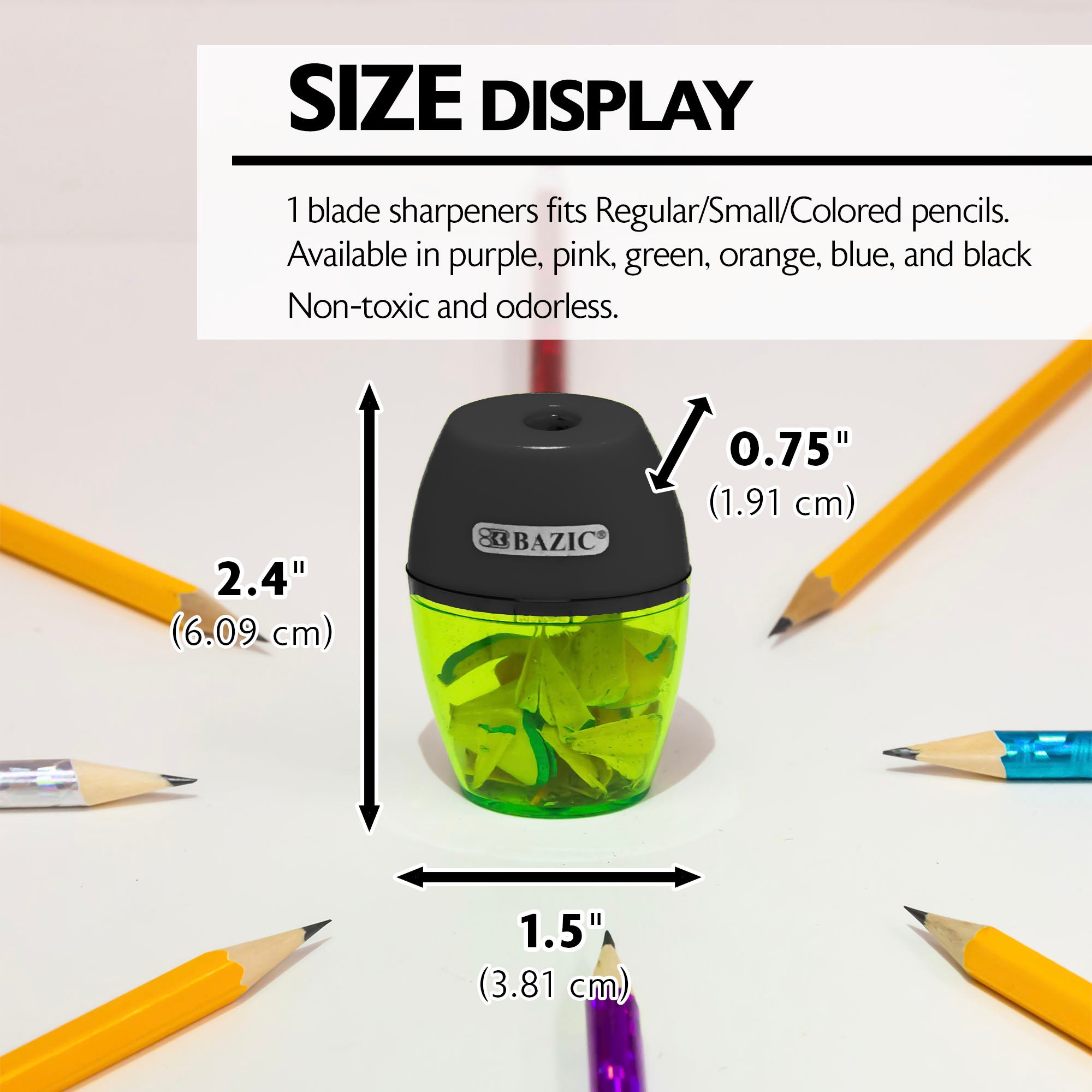 Axel Single-Hole Pencil Sharpeners, 1 Count, With Receptacle