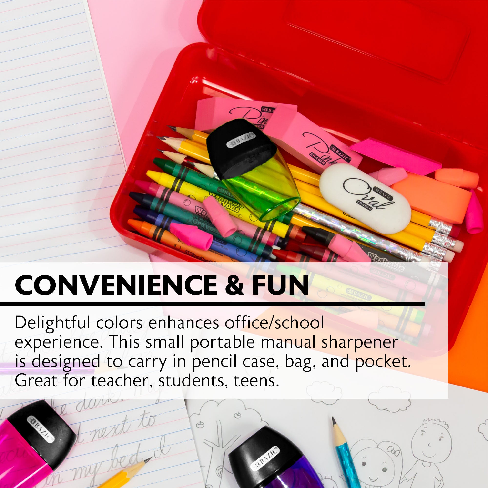 Axel Single-Hole Pencil Sharpeners, 1 Count, With Receptacle