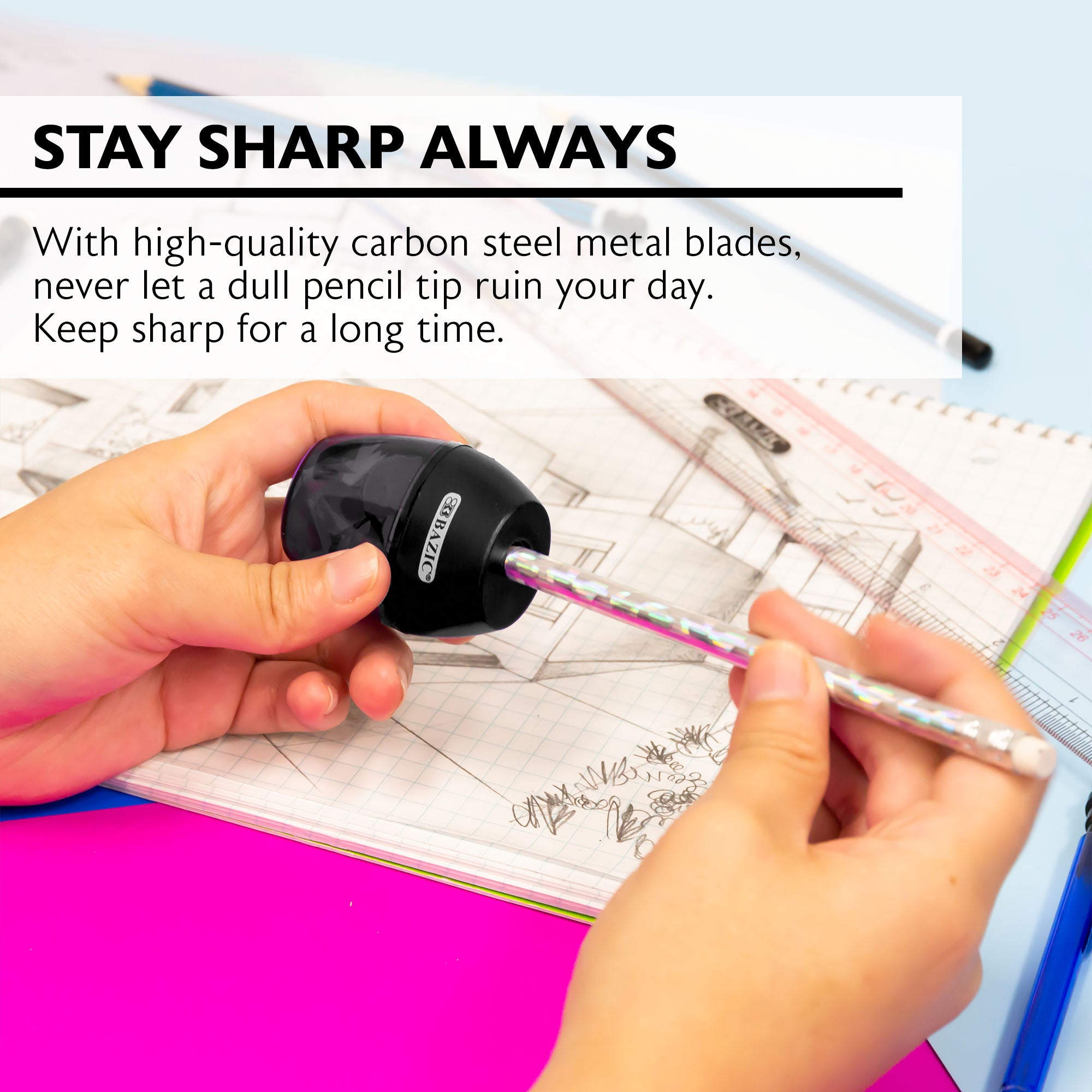 Single Hole Pencil Sharpeners with Receptacle