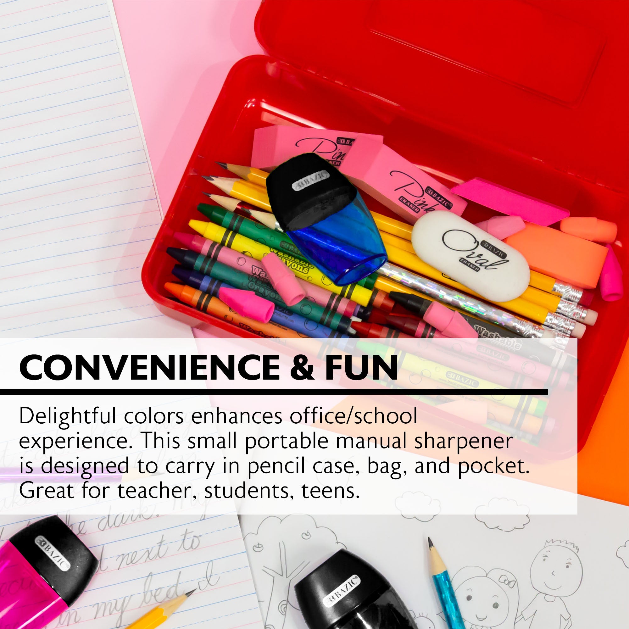 Single Hole Pencil Sharpeners with Receptacle