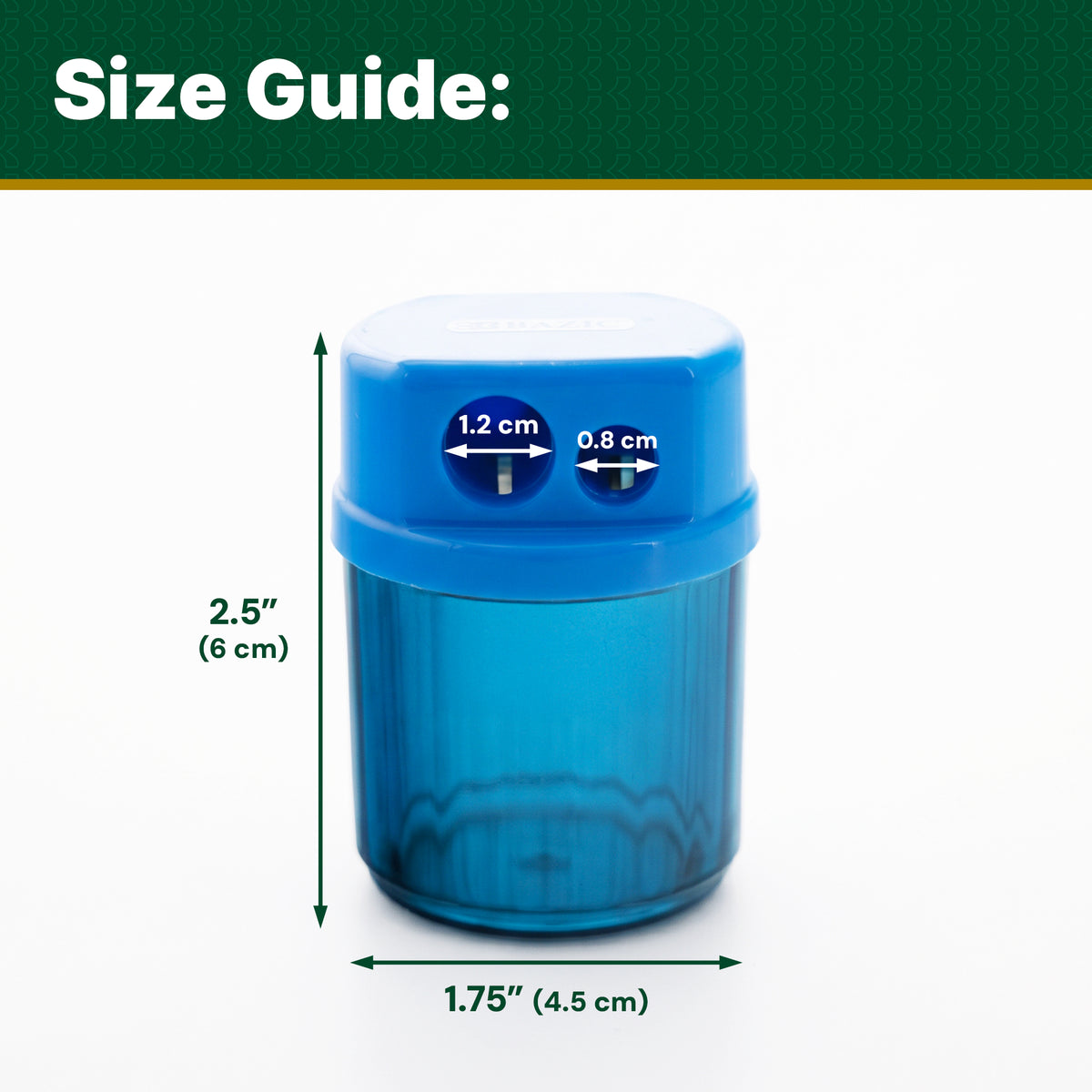 Dual Hole Pencil Sharpeners with Receptacle, Round