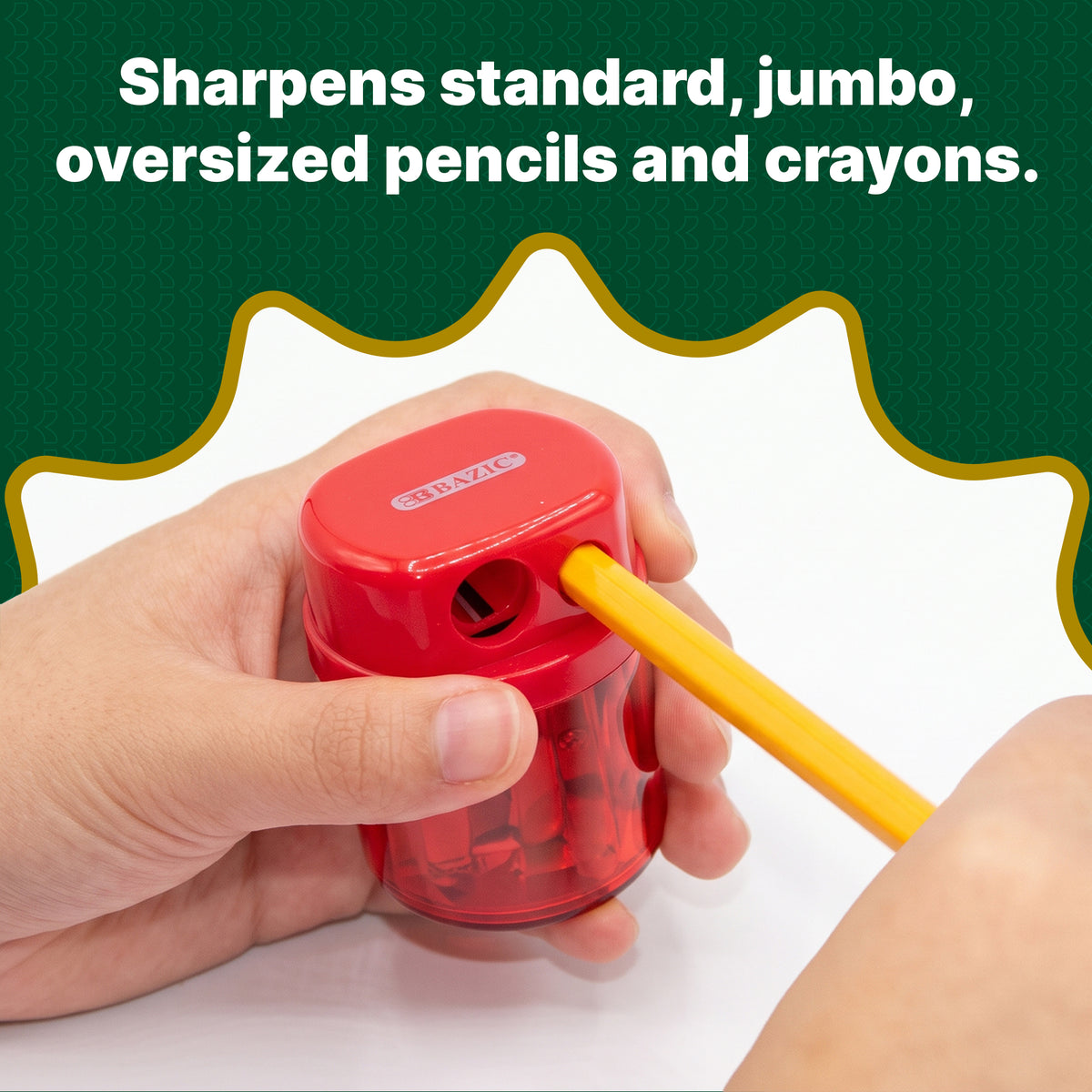 Dual Hole Pencil Sharpeners with Receptacle, Round