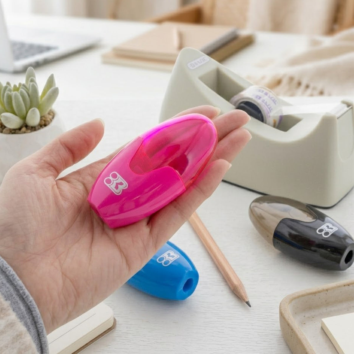 Single Hole Pencil Sharpeners with Receptacle