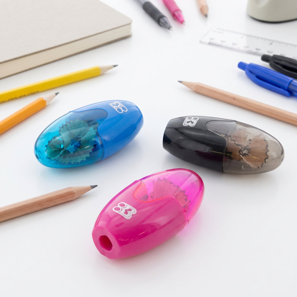 Single Hole Pencil Sharpeners with Receptacle