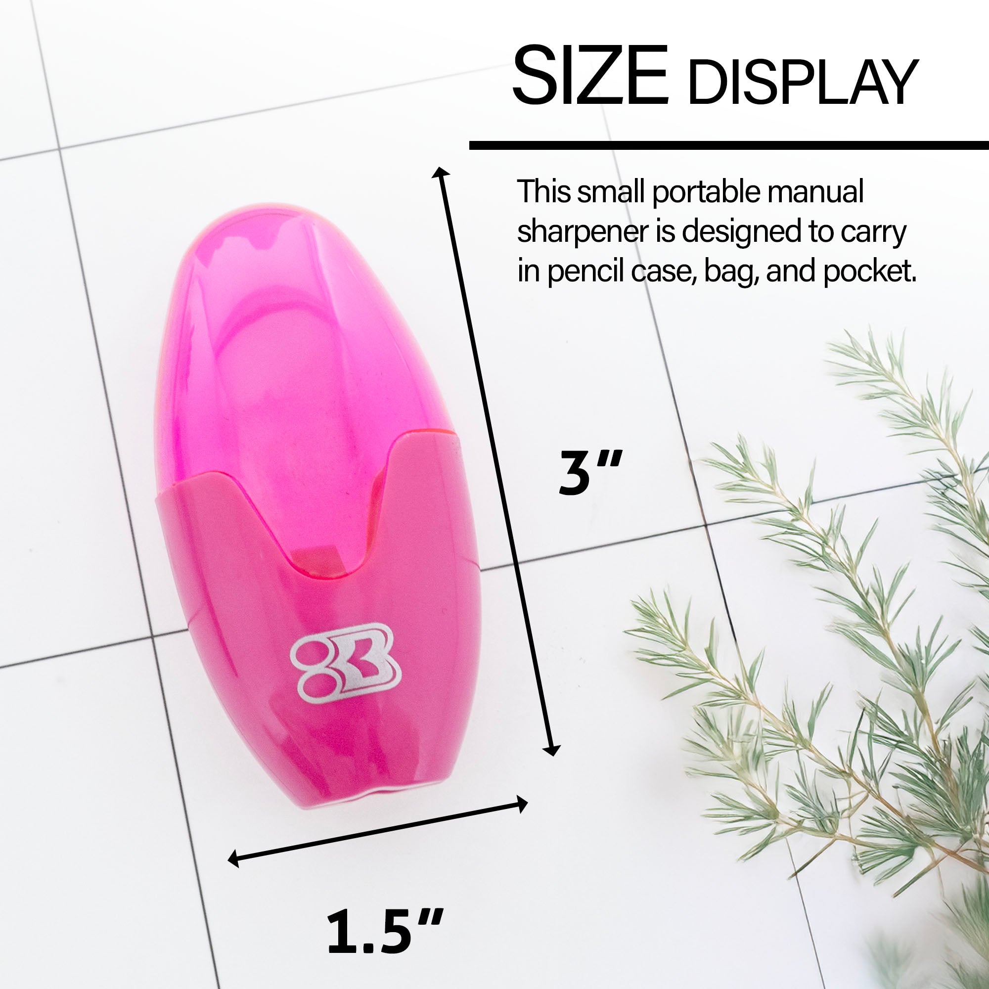 Noah Single-Hole Pencil Sharpeners, 3 Count, With Receptacle