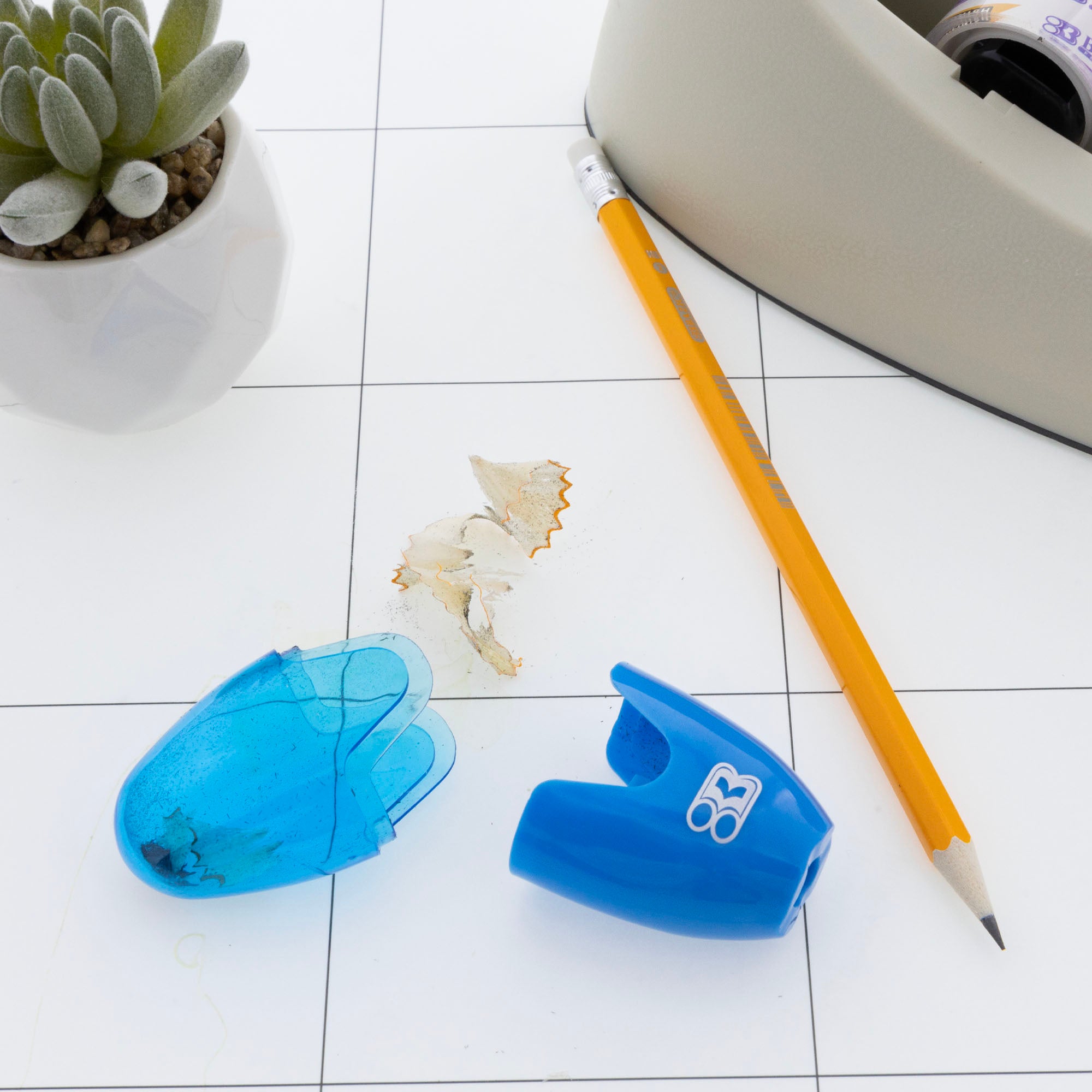 Noah Single-Hole Pencil Sharpeners, 3 Count, With Receptacle