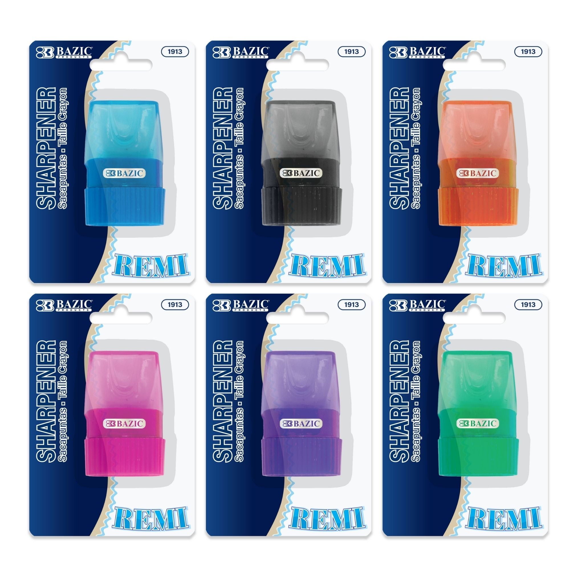 Pencil Sharpener with Receptacle, Assorted Colors