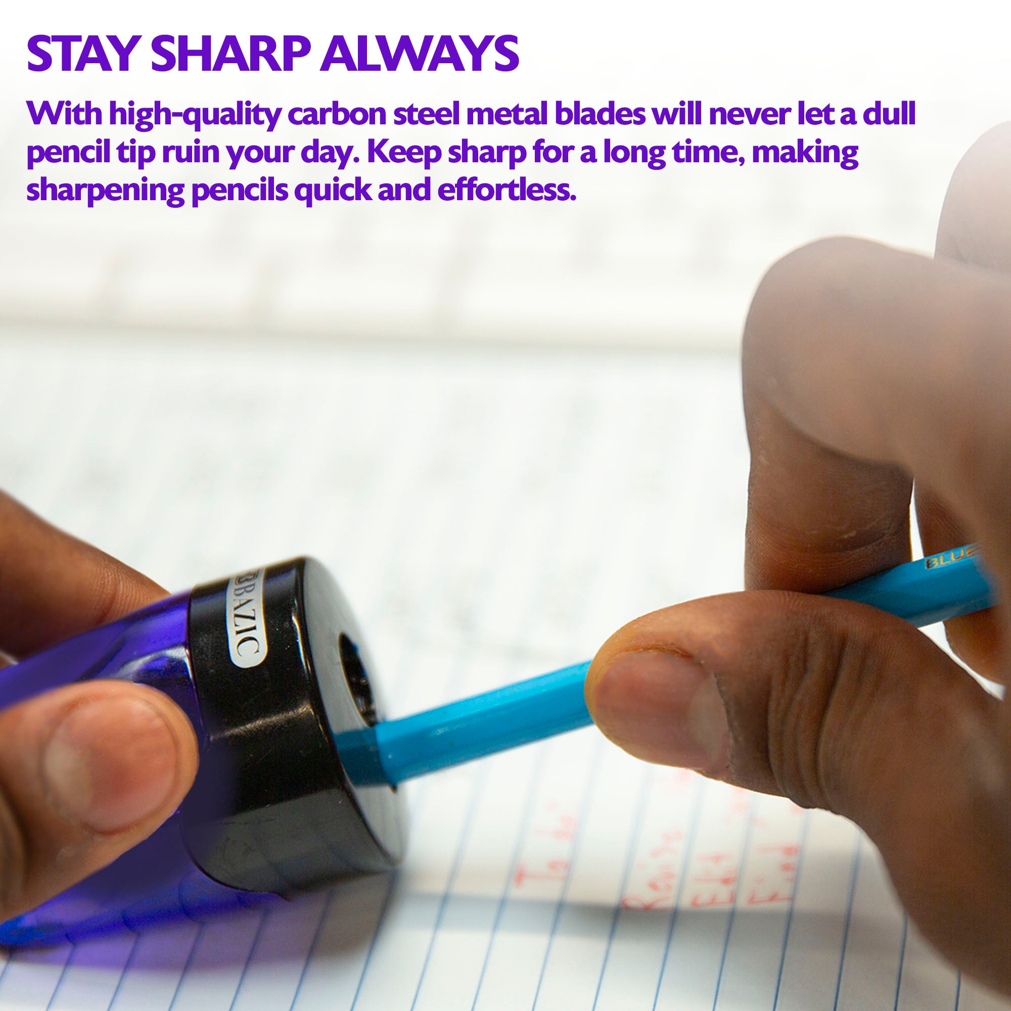 Quinn Dual-Hole Pencil Sharpeners, 1 Count, With Receptacle