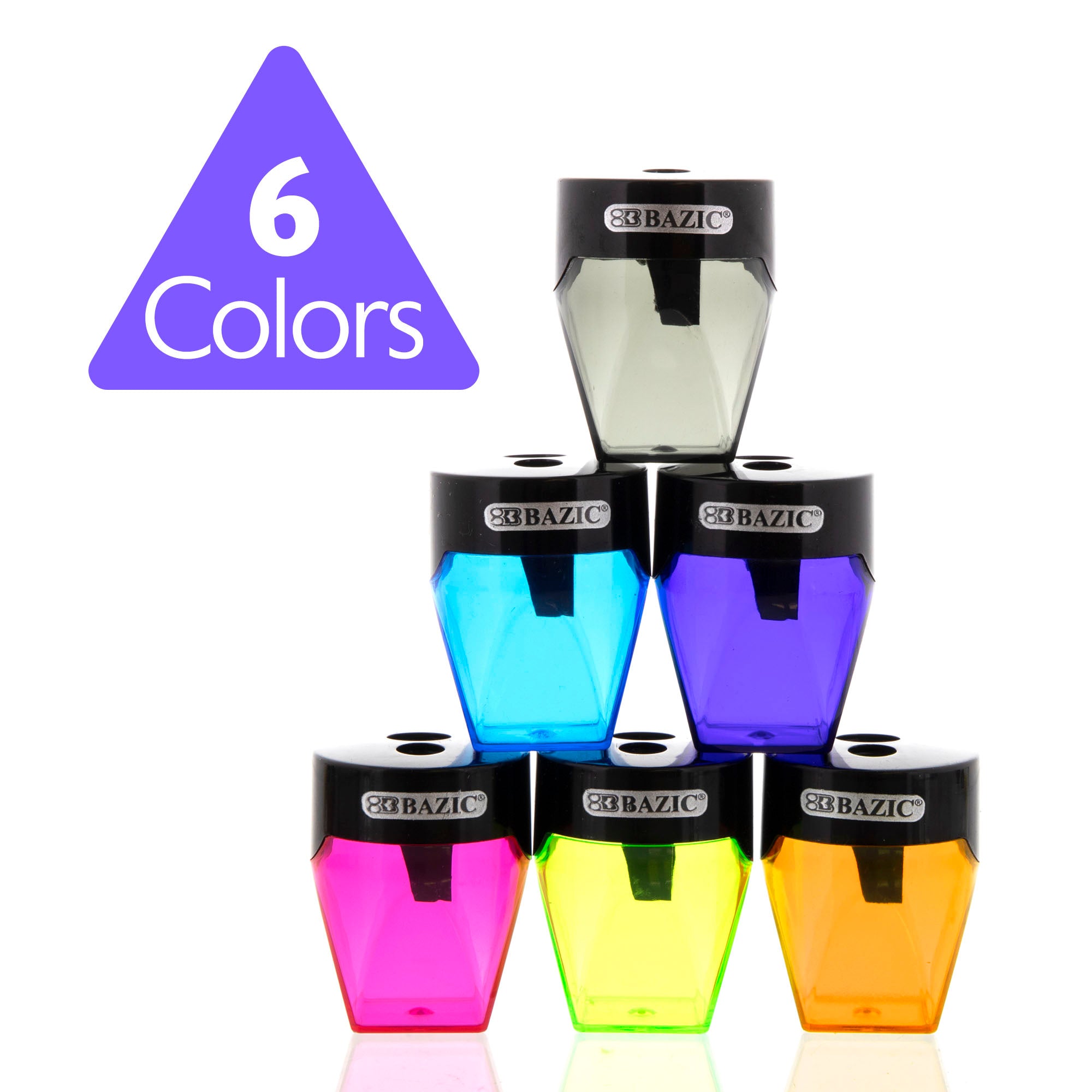 Quinn Dual-Hole Pencil Sharpeners, 1 Count, With Receptacle