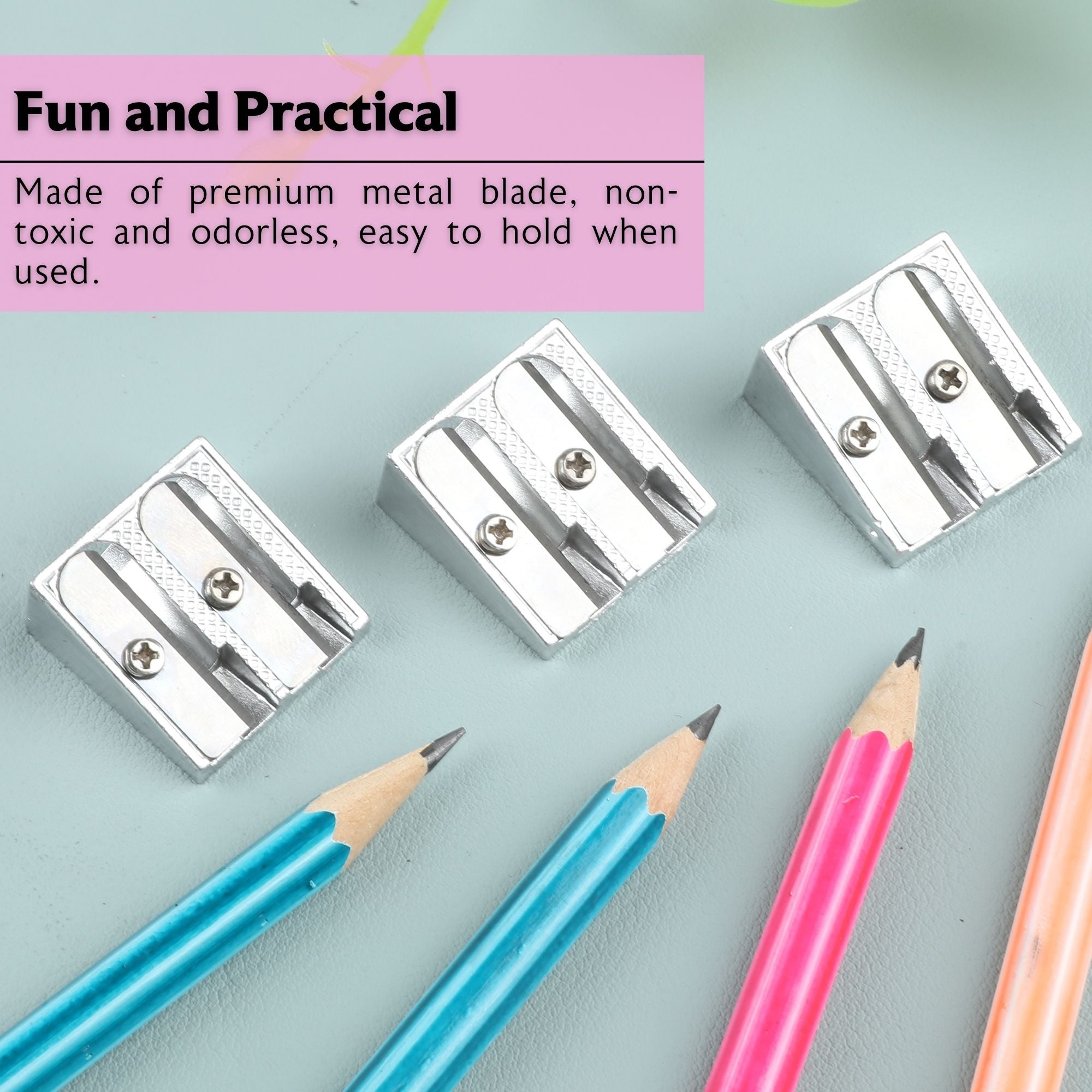 Dual Hole Metal Pencil Sharpener (3/Pack)