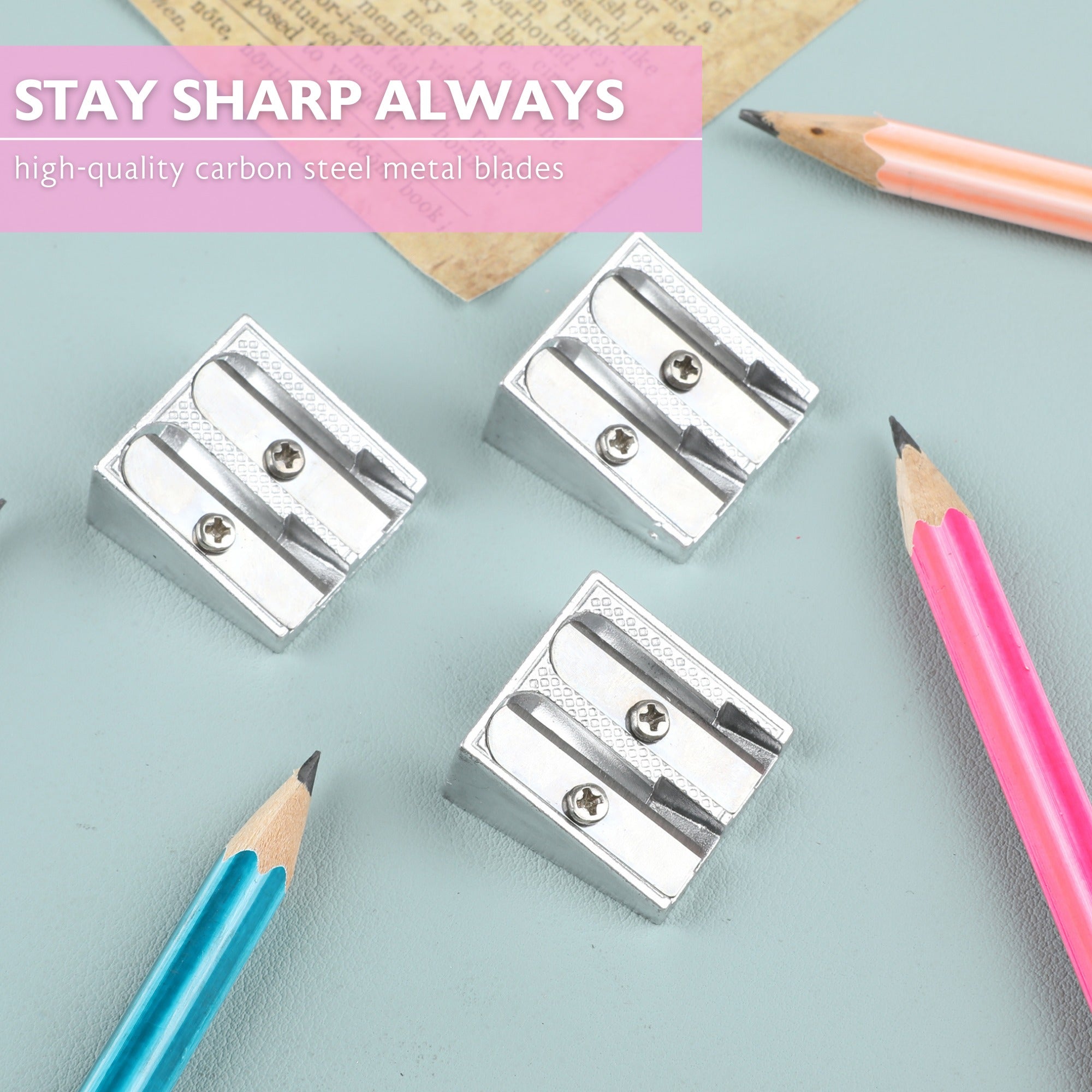 Dual Hole Metal Pencil Sharpener (3/Pack)