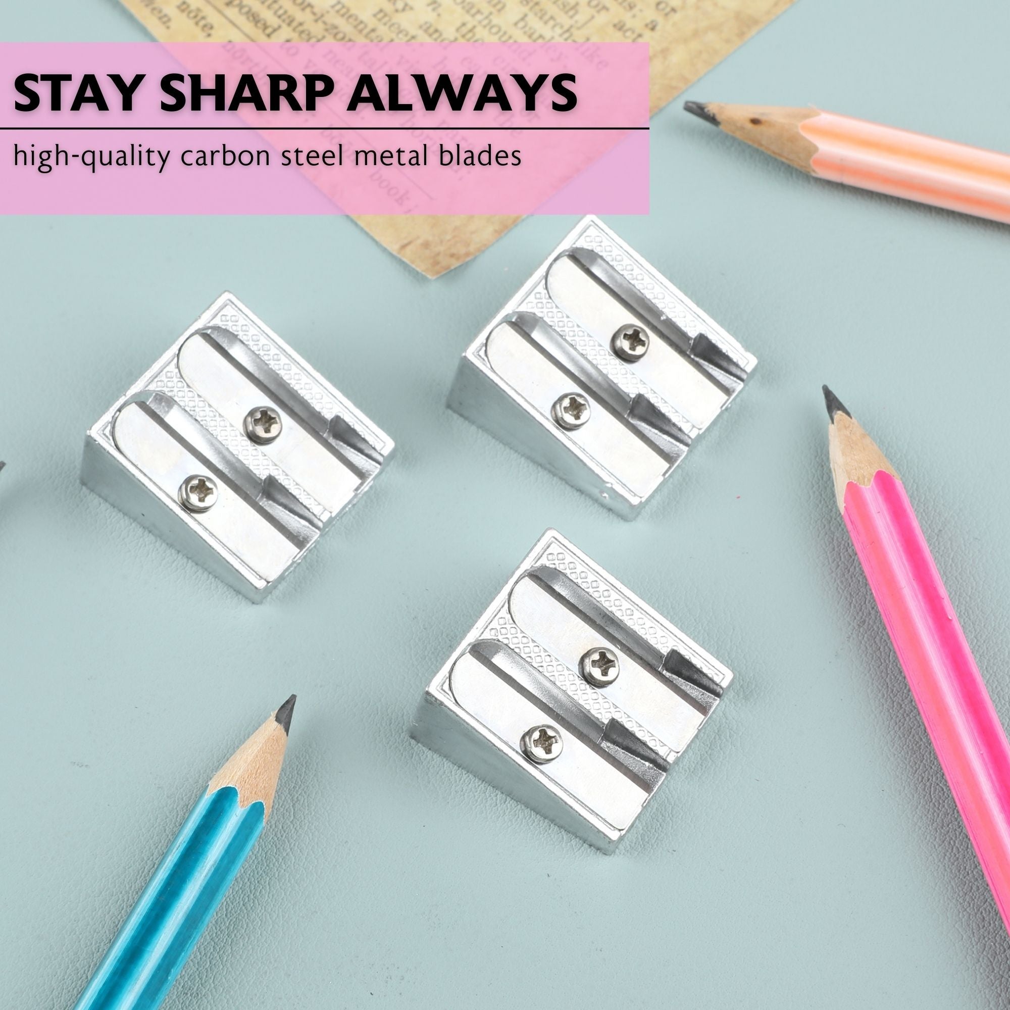 Dual Hole Metal Pencil Sharpener (3/Pack)