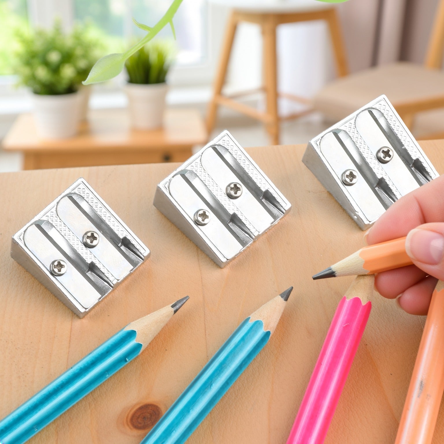 Dual Hole Metal Pencil Sharpener (3/Pack)