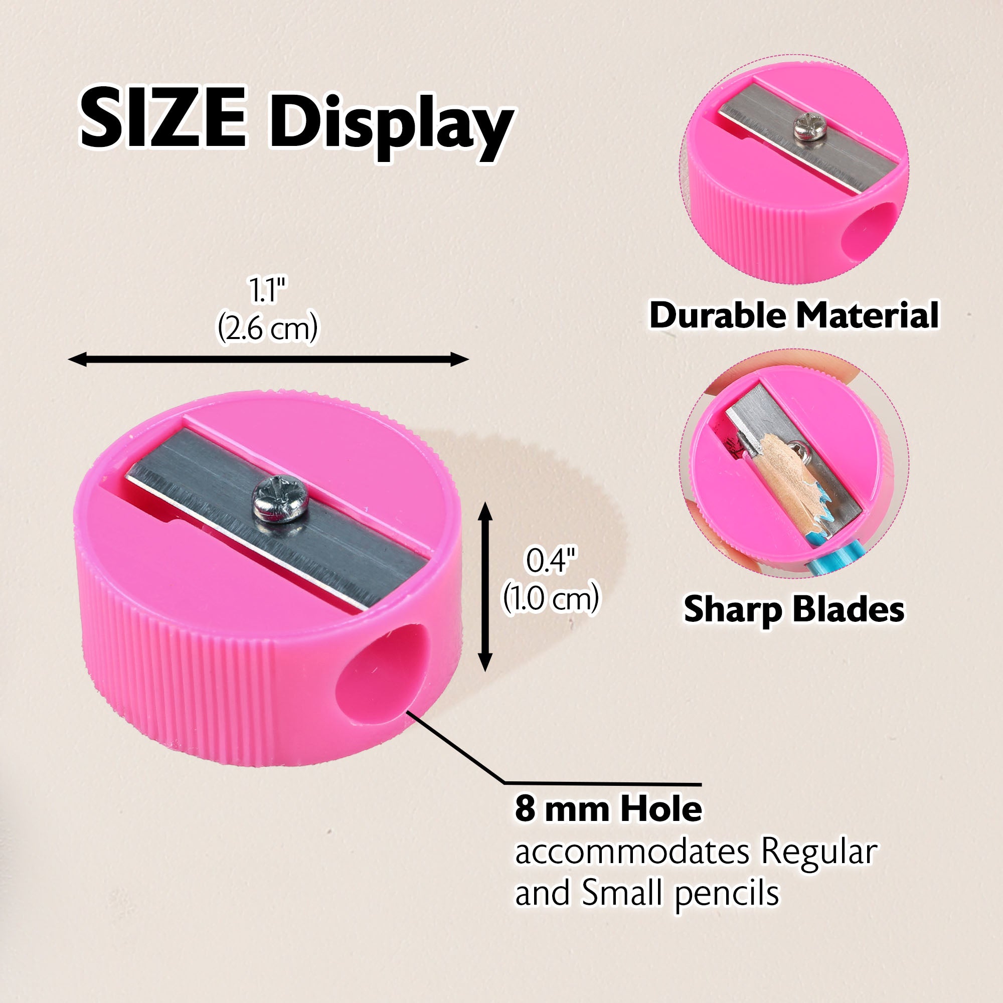 Luna Single-Hole Pencil Sharpeners, 12 Count