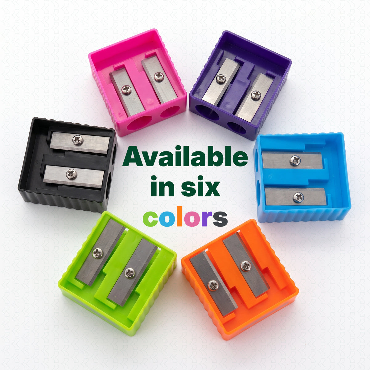 Cora Dual-Hole Pencil Sharpeners, 6 Count