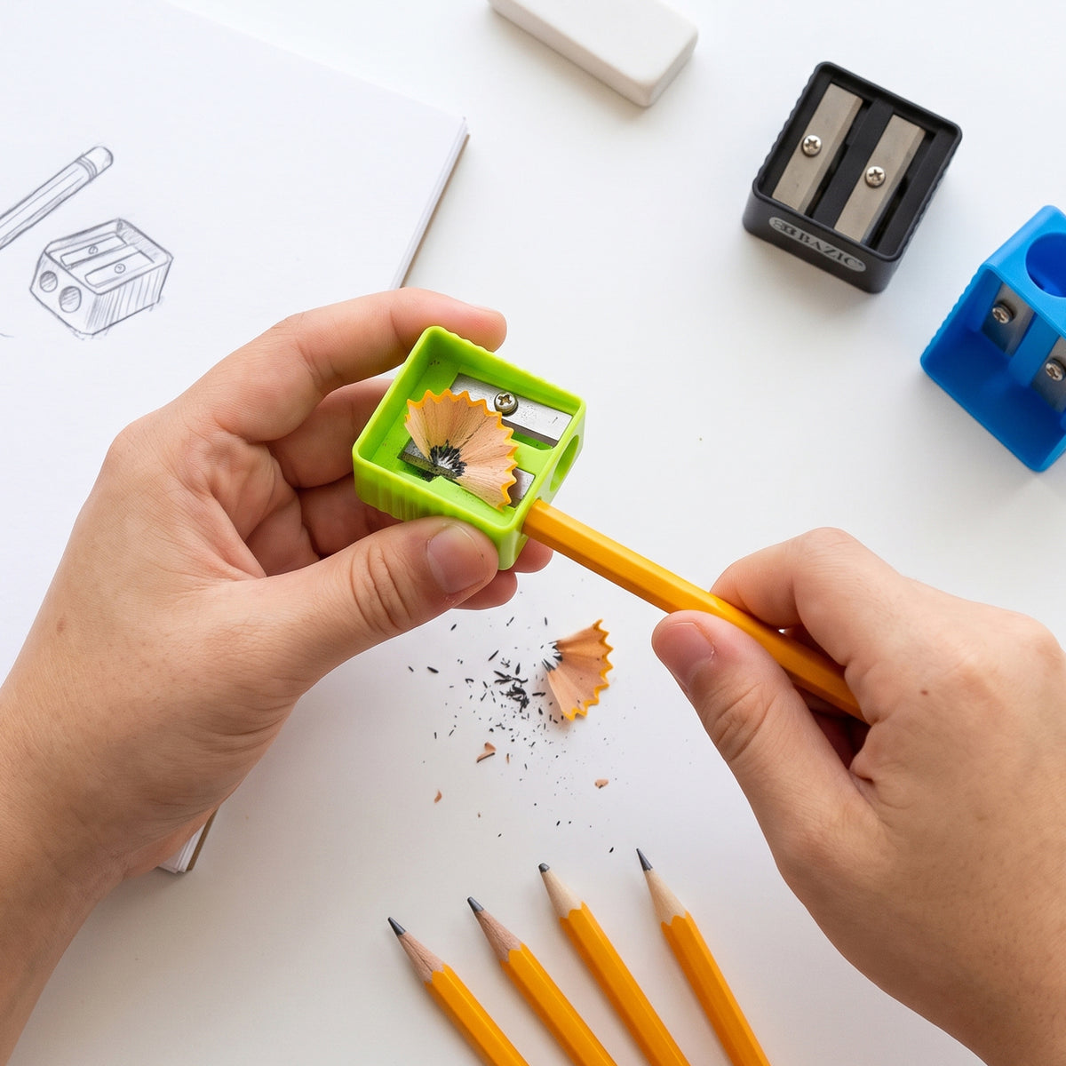 Cora Dual-Hole Pencil Sharpeners, 6 Count