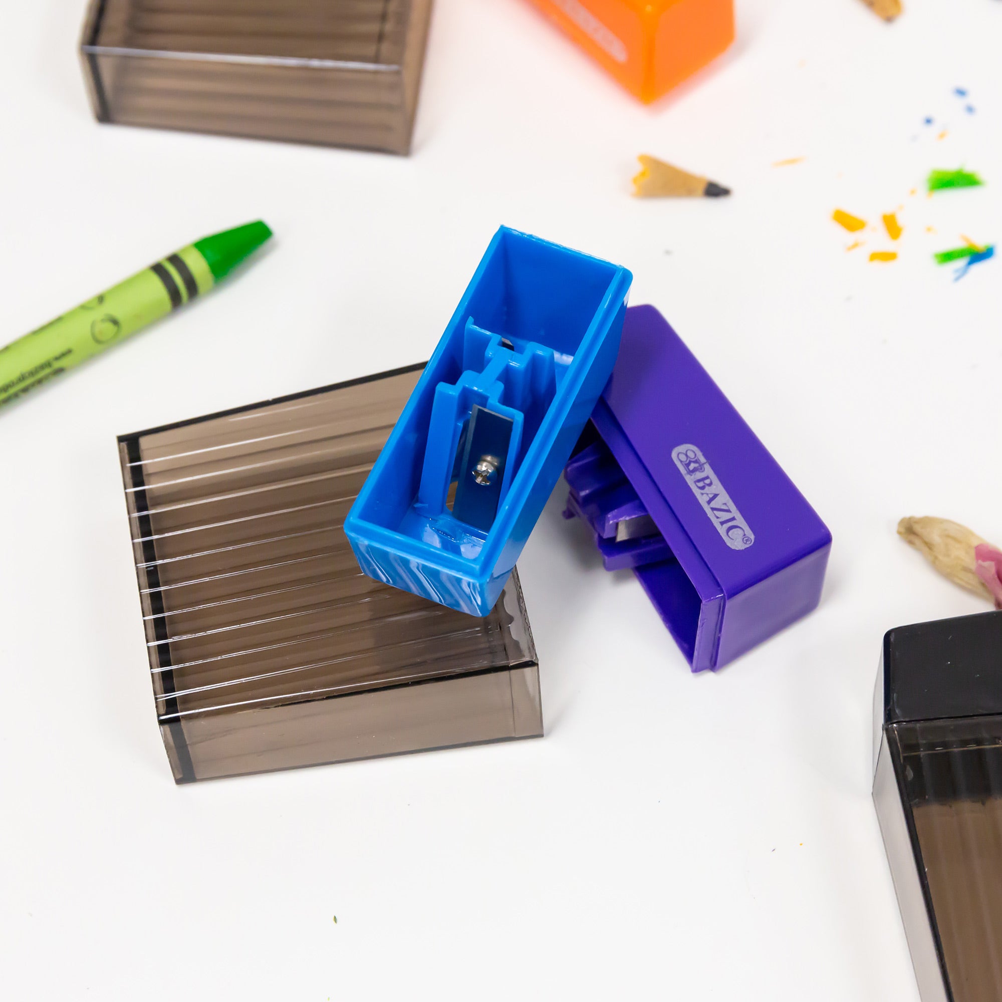 Harper Dual-Hole Pencil Sharpeners, 2 Count, With Receptacle