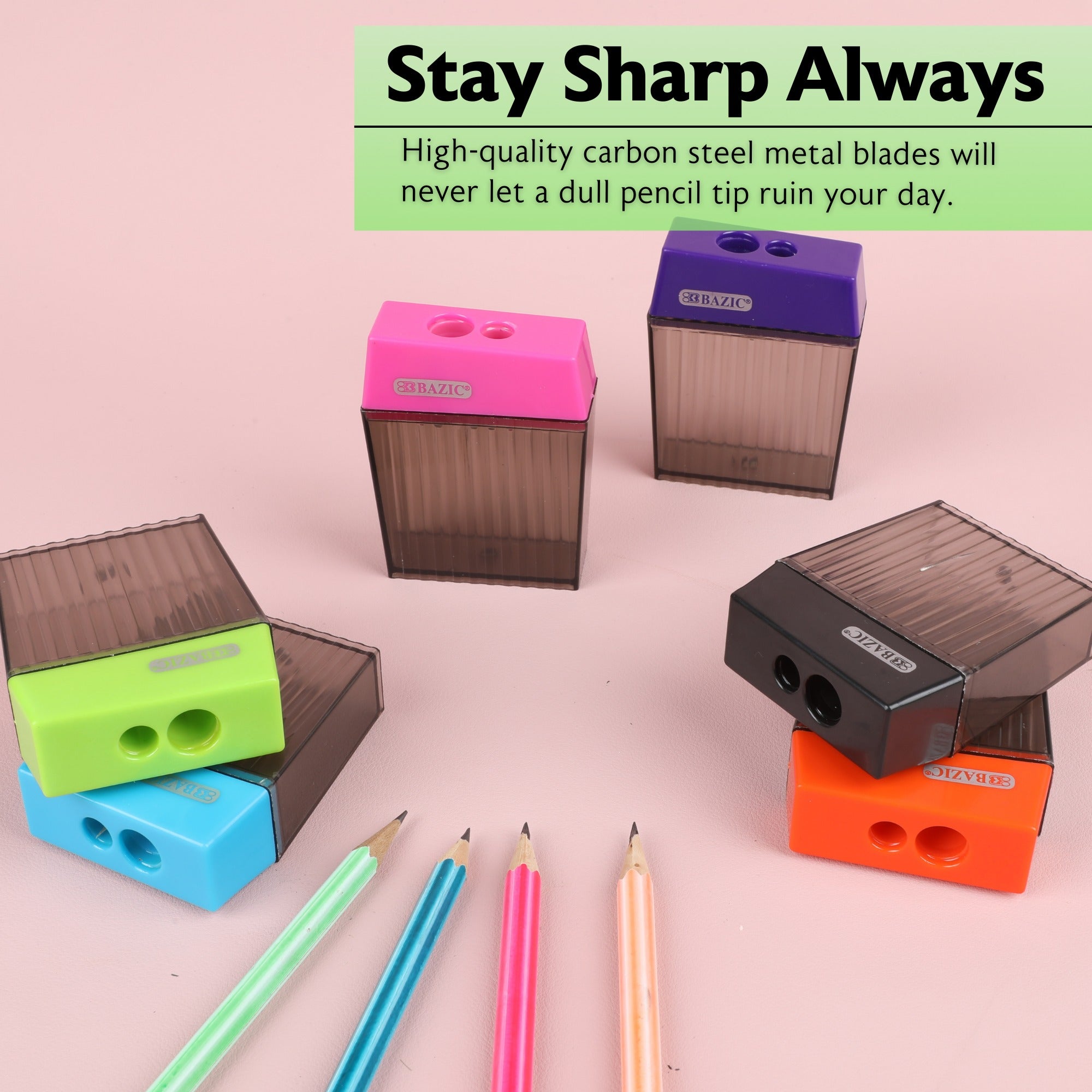 Harper Dual Hole Square Sharpener w/ Receptacle