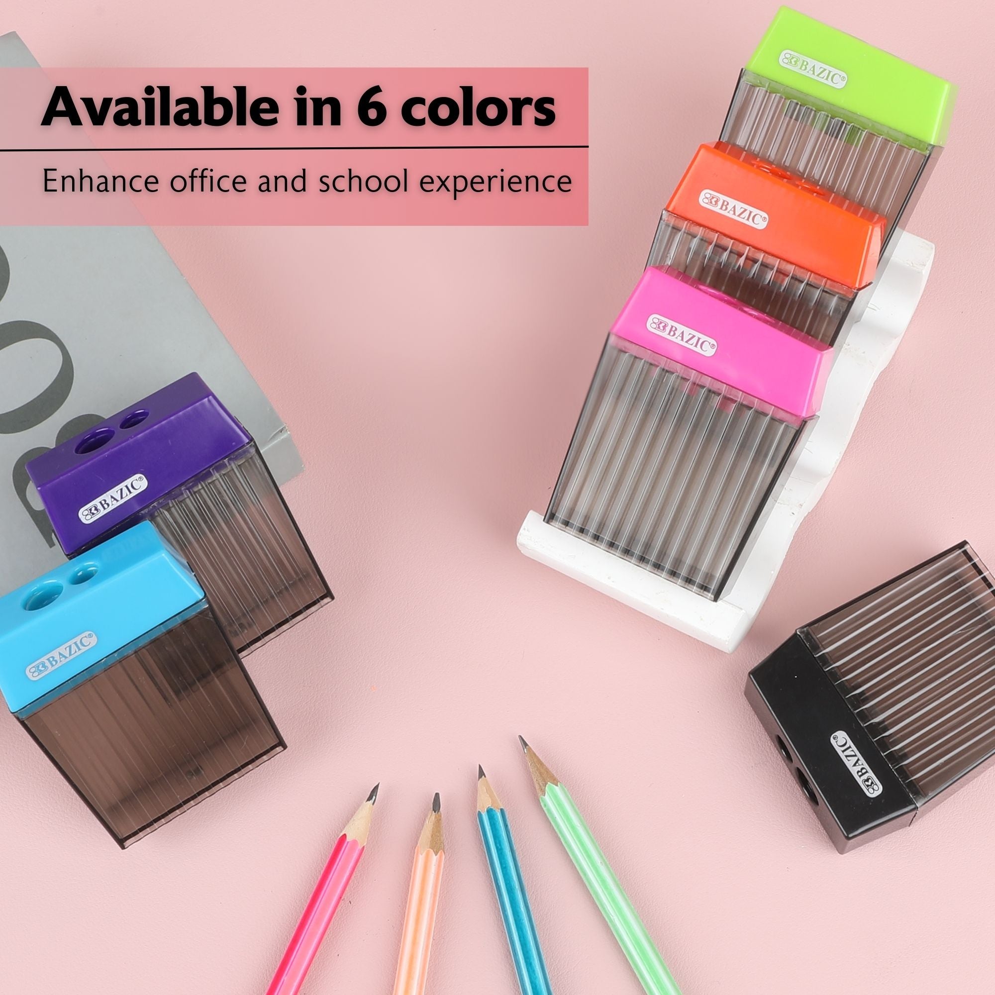 Harper Dual-Hole Pencil Sharpeners, 1 Count, With Receptacle