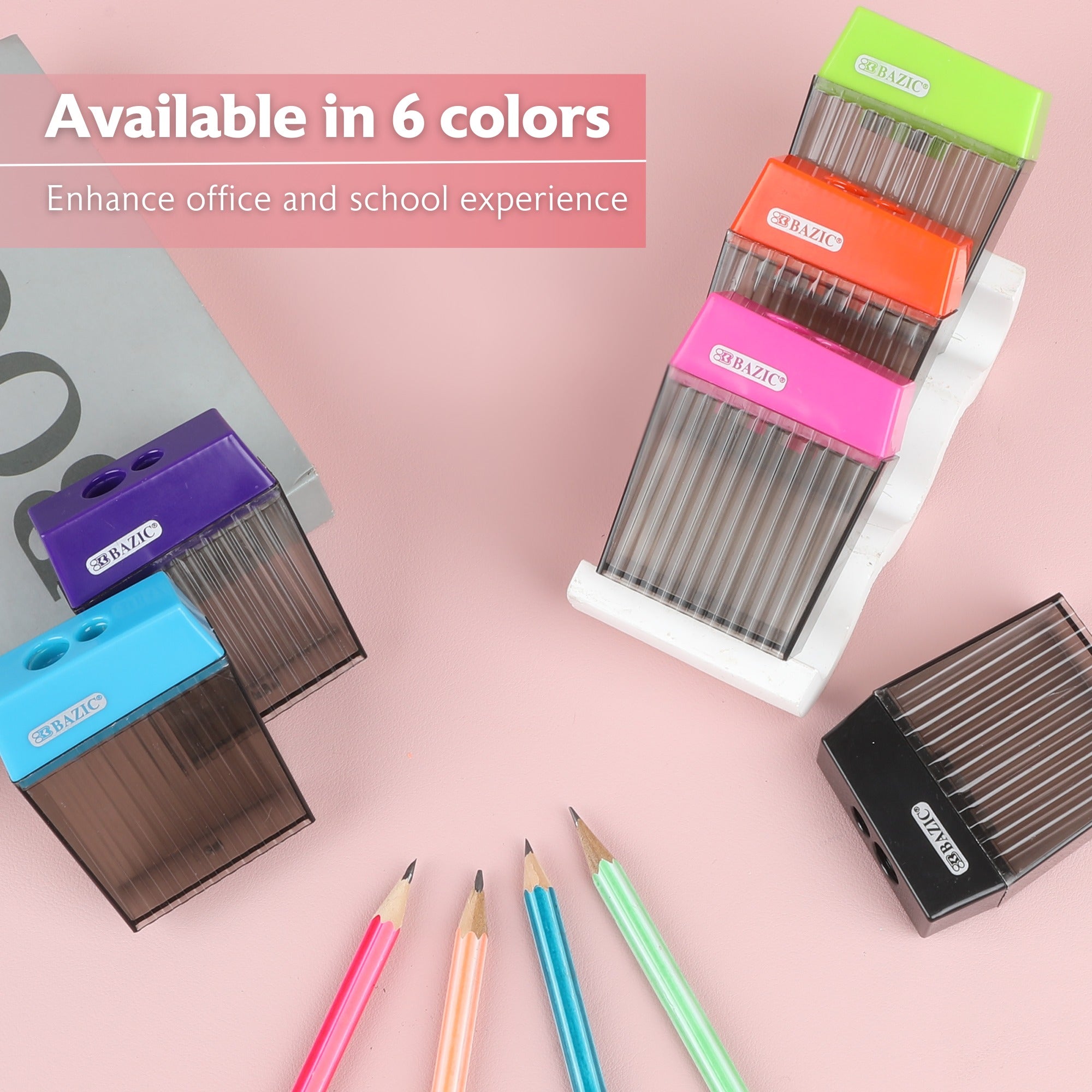 Harper Dual Hole Square Sharpener w/ Receptacle