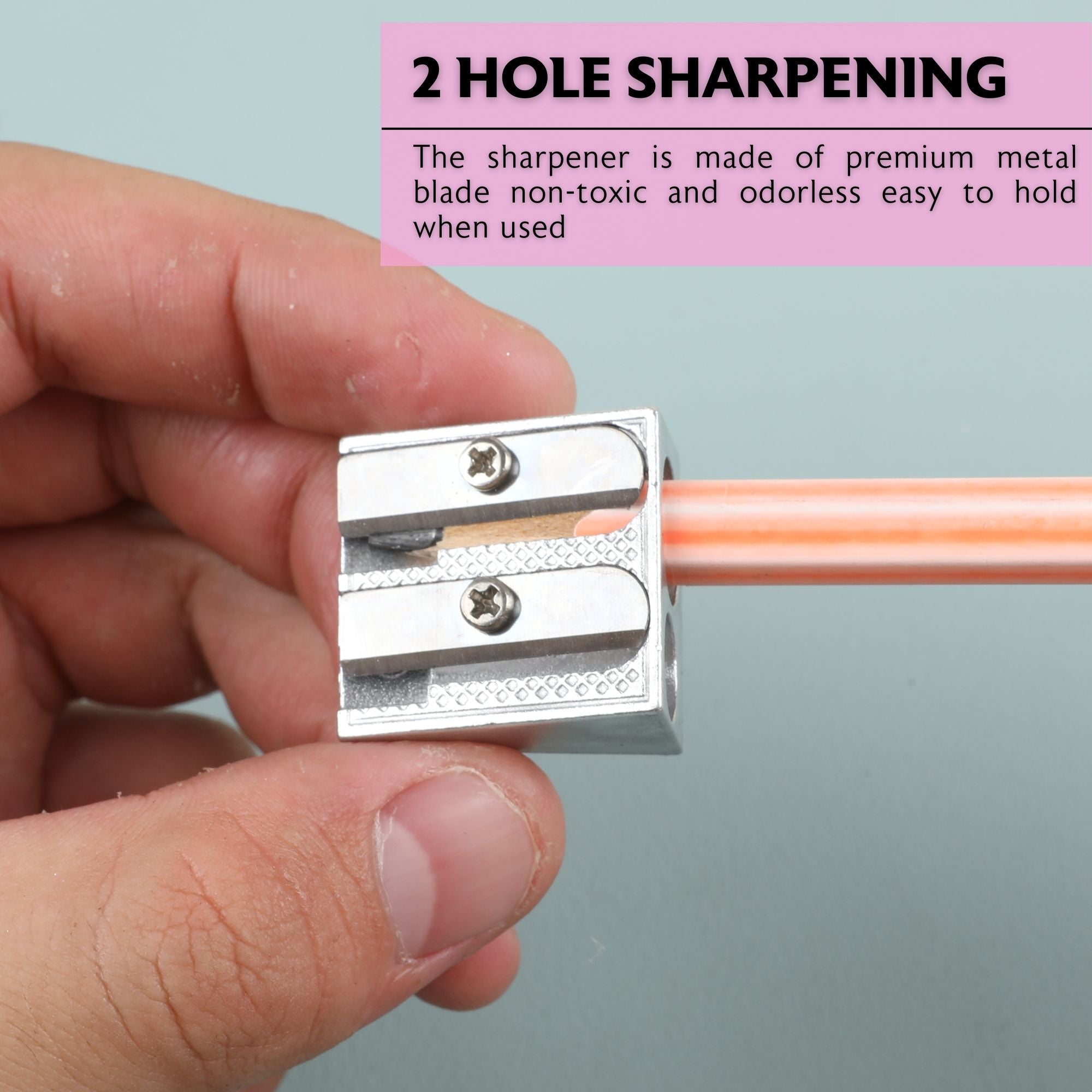 Dual Hole Metal Pencil Sharpener (3/Pack)