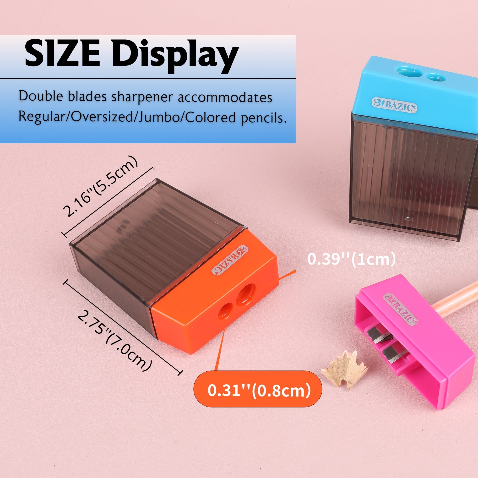 Harper Dual Hole Square Sharpener w/ Receptacle