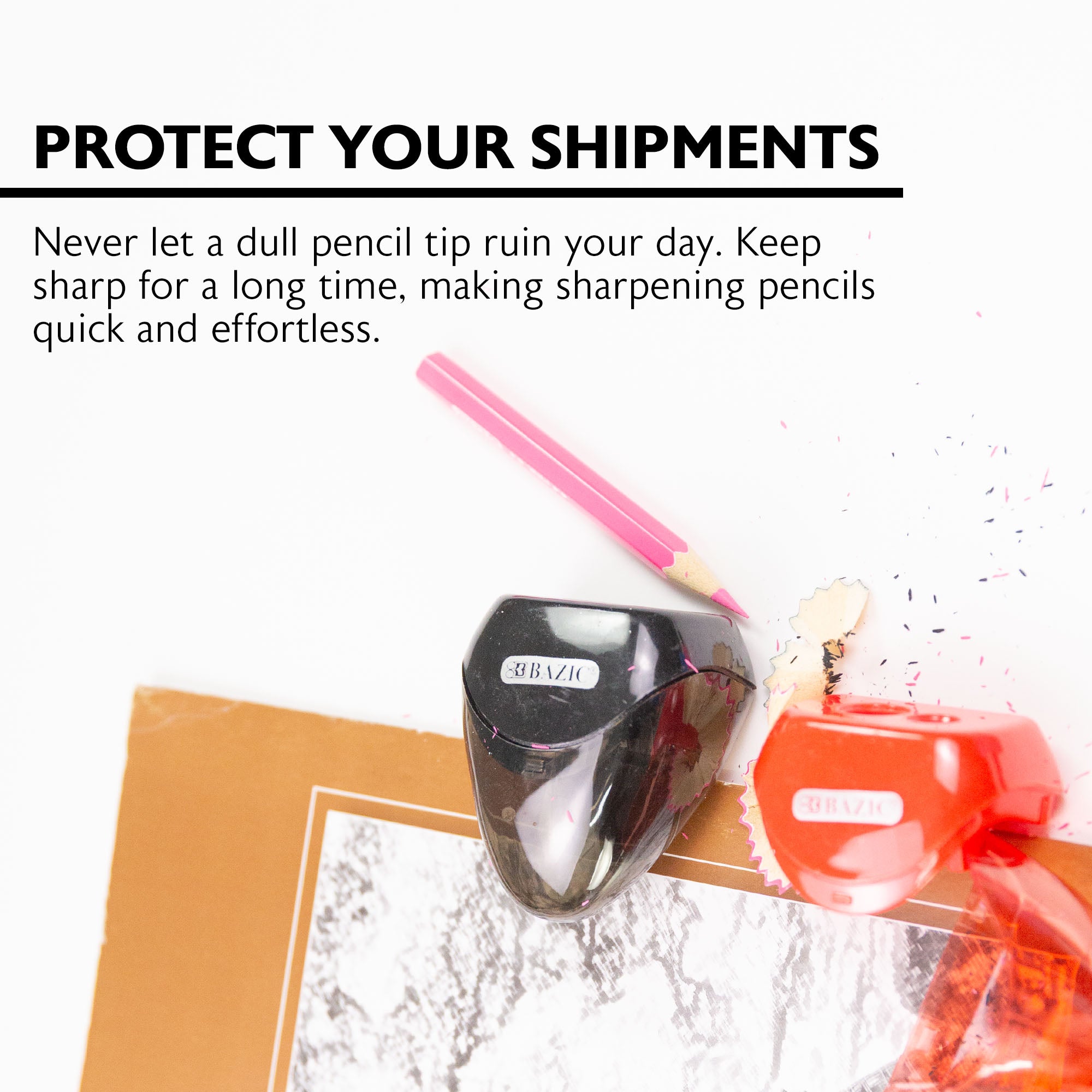 Kara Dual-Hole Pencil Sharpeners, 2 Count, With Receptacle
