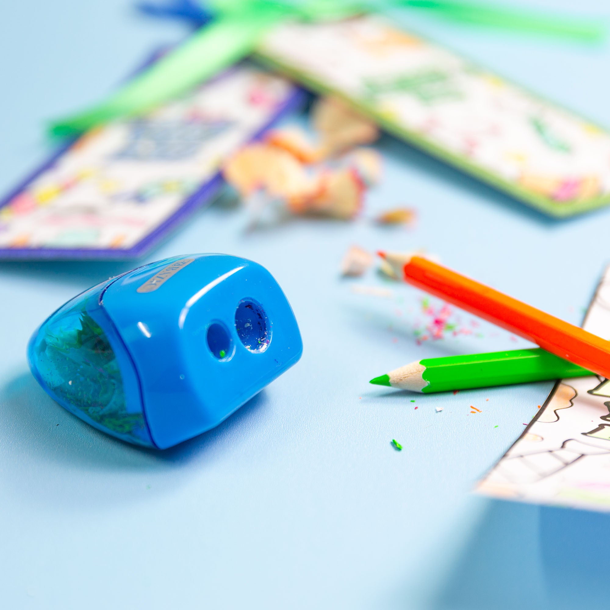 Kara Dual-Hole Pencil Sharpeners, 2 Count, With Receptacle