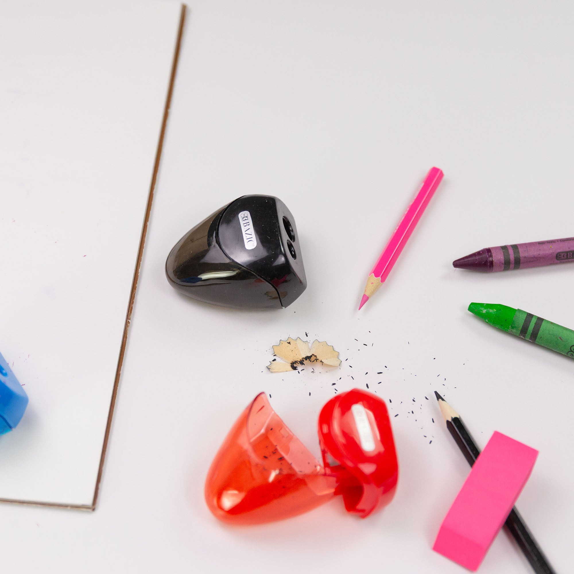 Kara Dual-Hole Pencil Sharpeners, 2 Count, With Receptacle