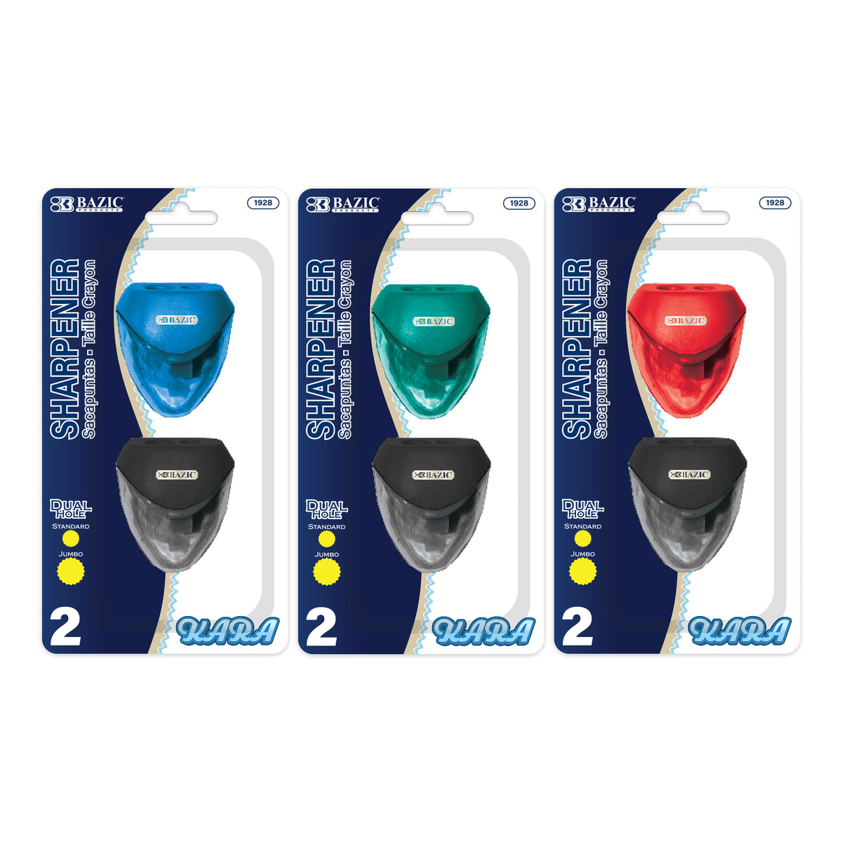 Dual Hole Pencil Sharpeners w/ Triangle Receptacle