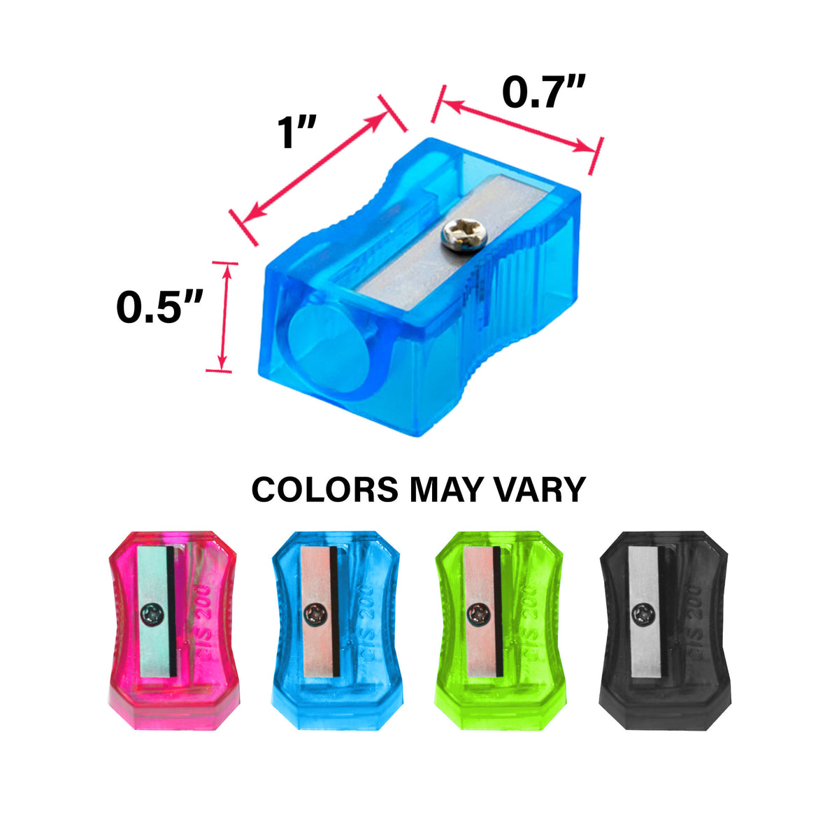 Single Hole Square Pencil Sharpeners, Steel Blade