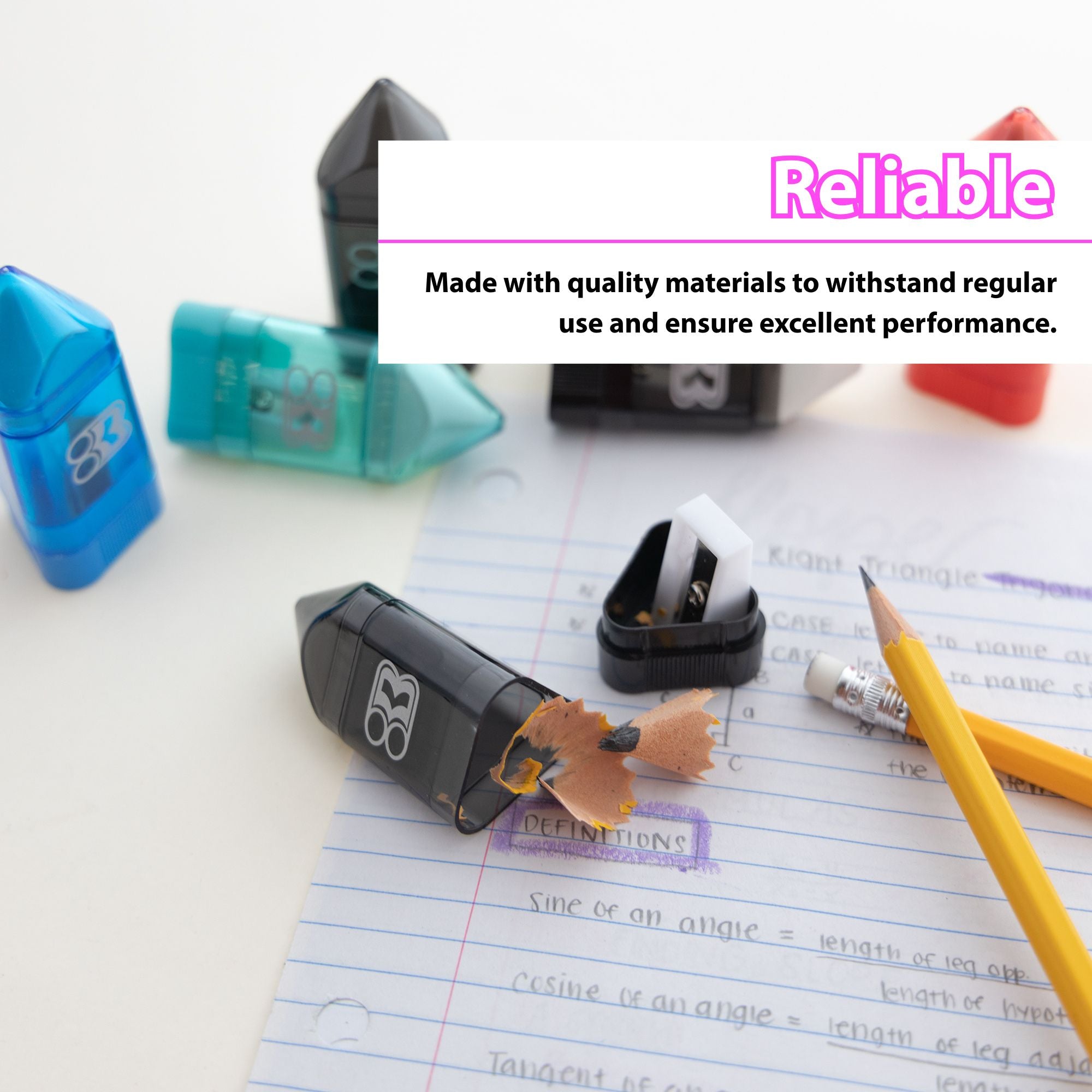 Rex Sharpener w/ Receptacle + Eraser (2/Pack)