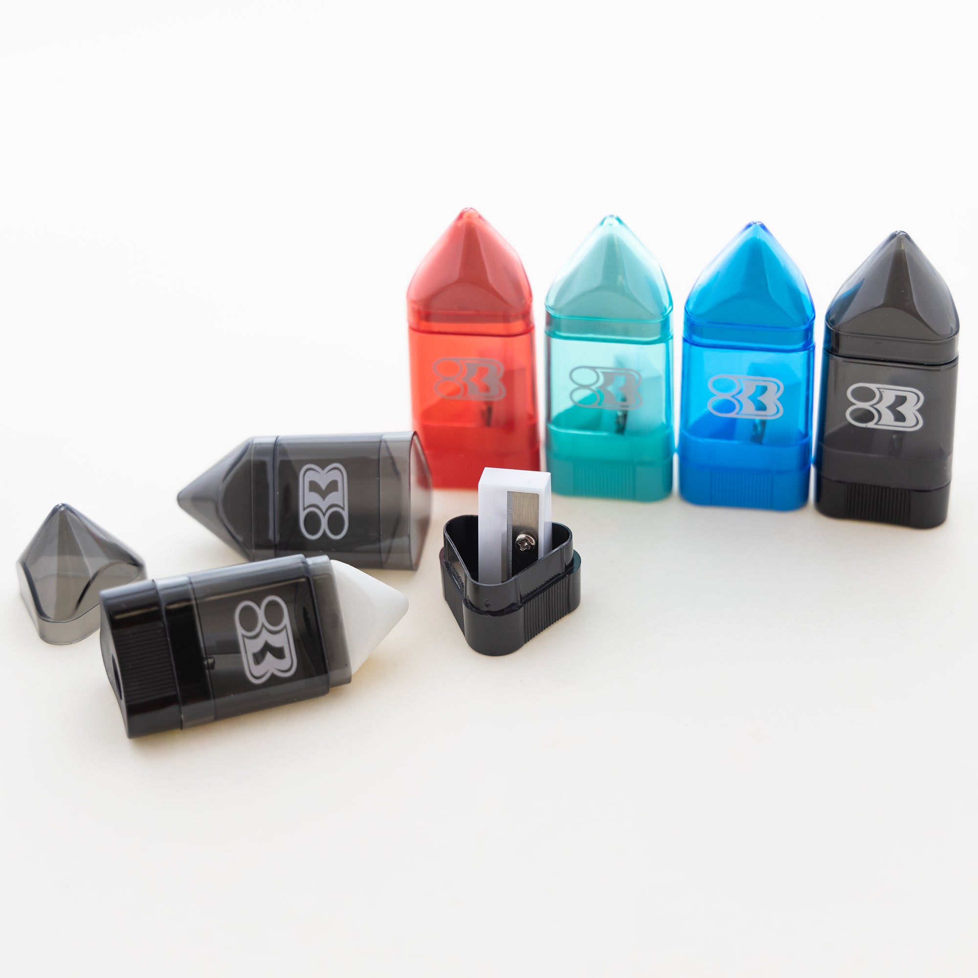 Rex Sharpener w/ Receptacle + Eraser (2/Pack)