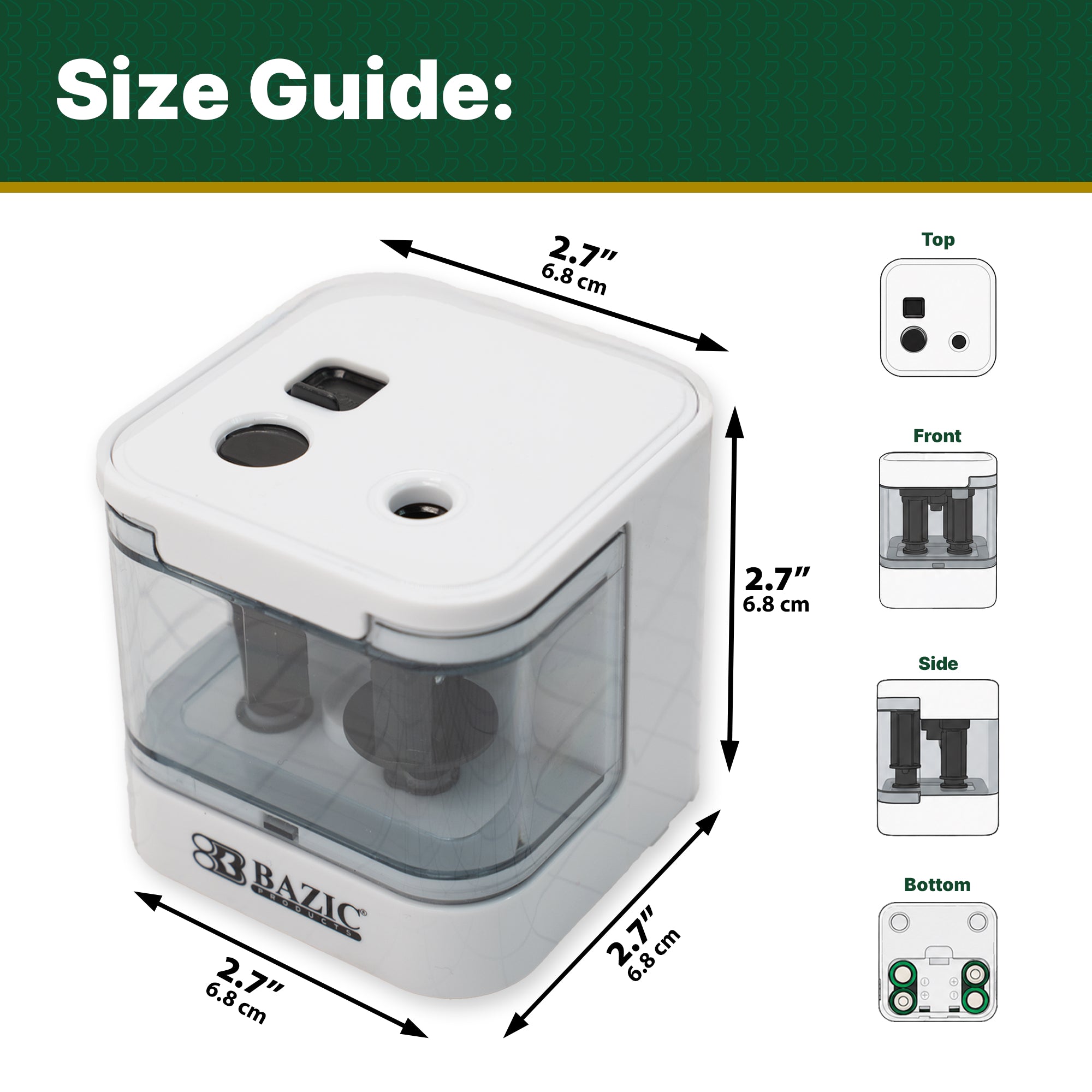 Battery Powered Dual-Hole Pencil Sharpeners, 1 Count