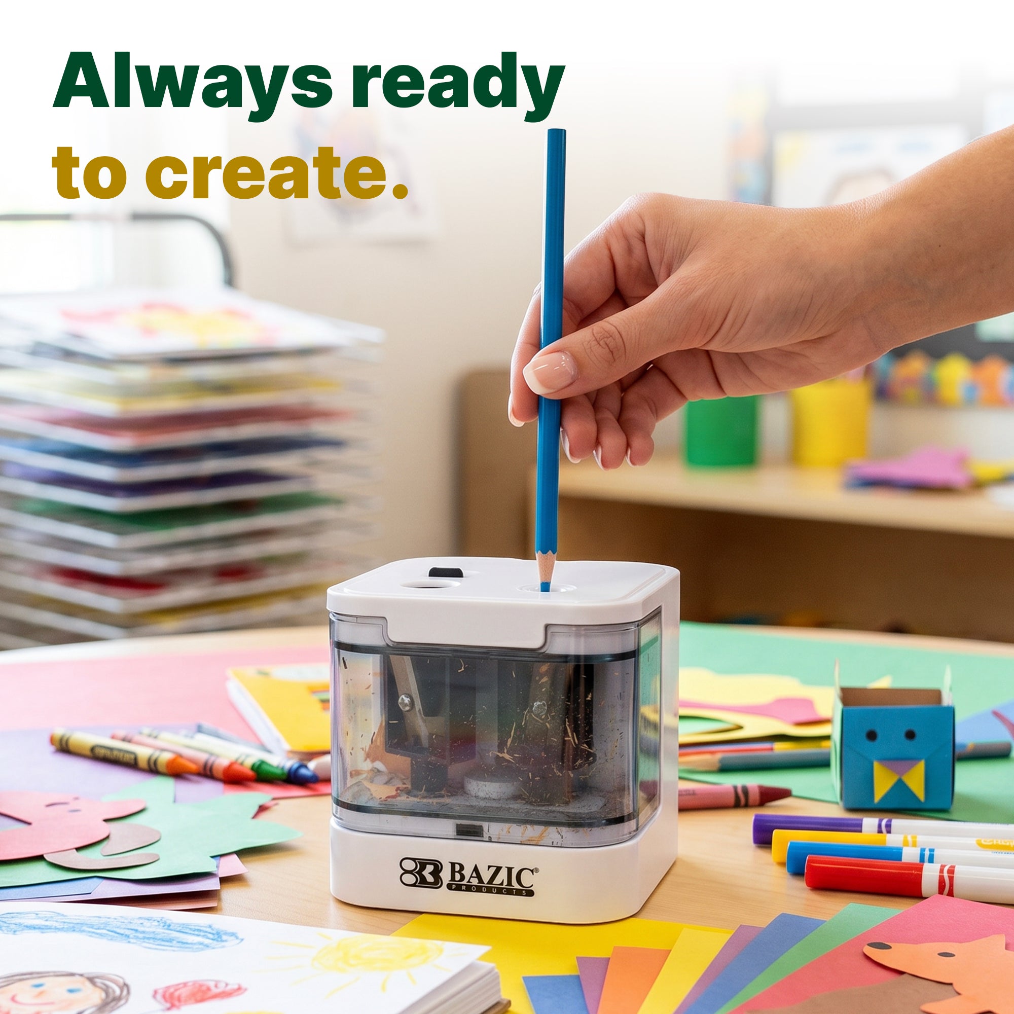 Battery Powered Dual-Hole Pencil Sharpeners, 1 Count