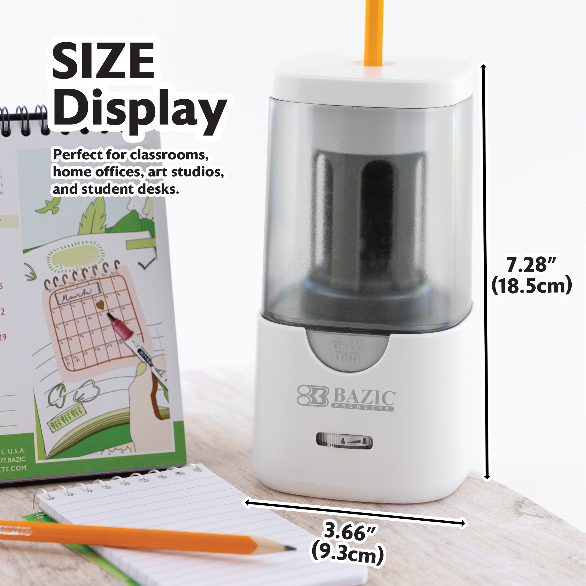 Electric Pencil Sharpener for Standard/Jumbo Pencil (6-12mm Pencil)
