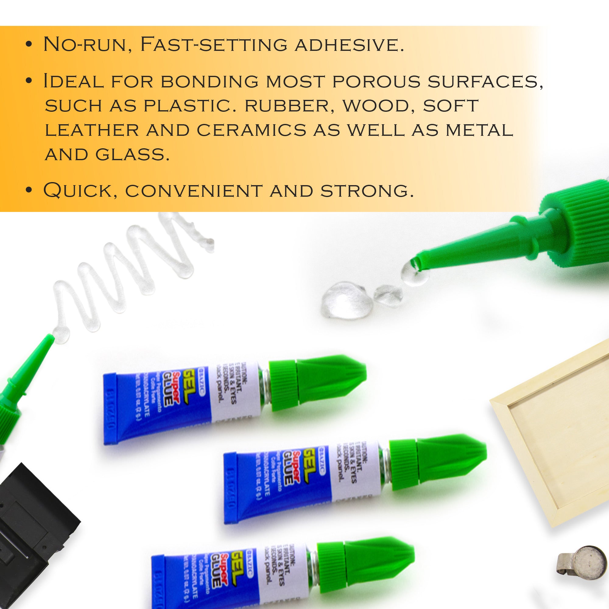 Super Glue Gel, 0.07 oz, 3 Count, for Repairs Crafts Bonding